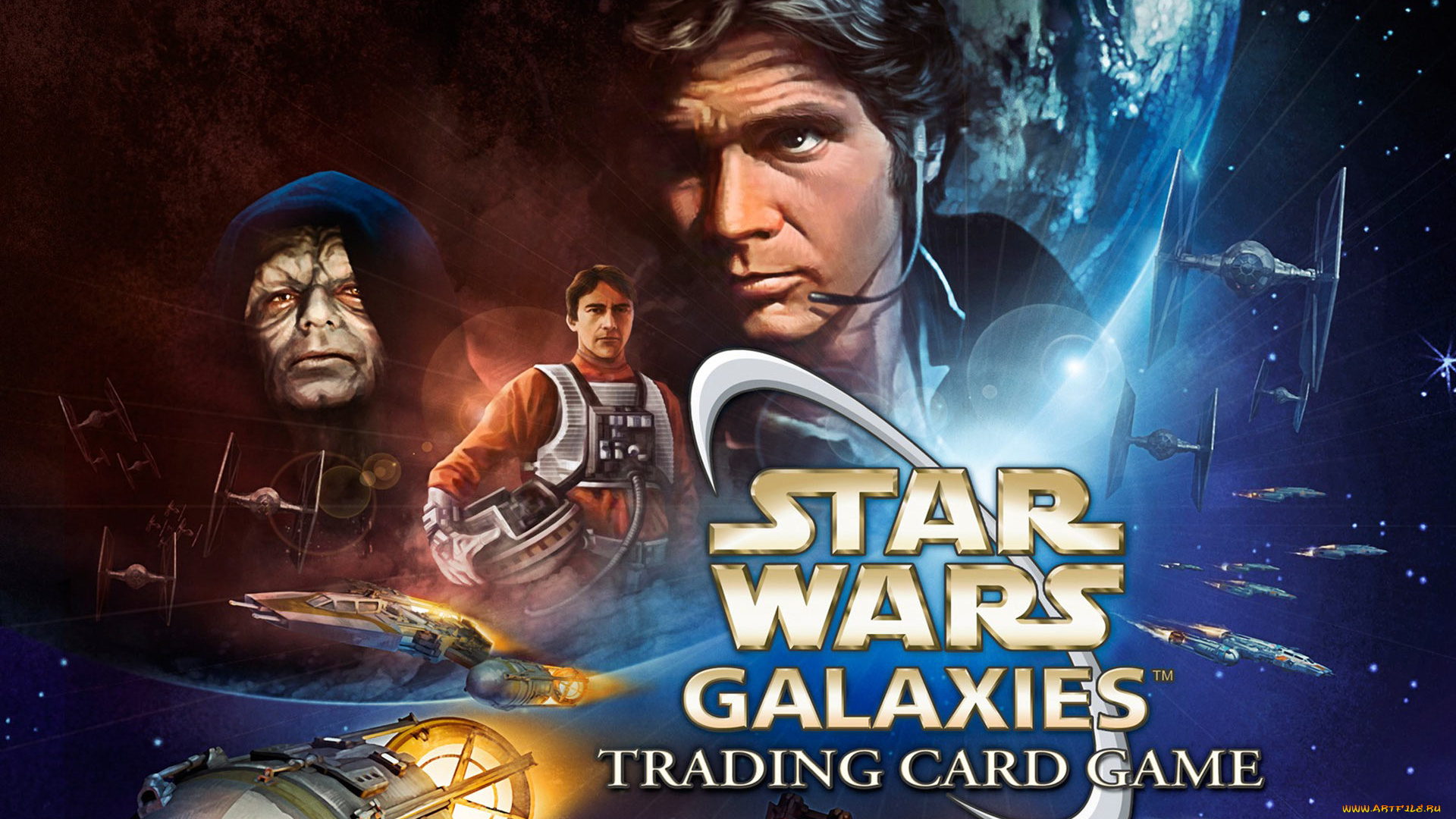 звездные, войны, видео, игры, star, wars, galaxies, trading, card, game, squadrons, over, corellia, истребители, пилоты, император