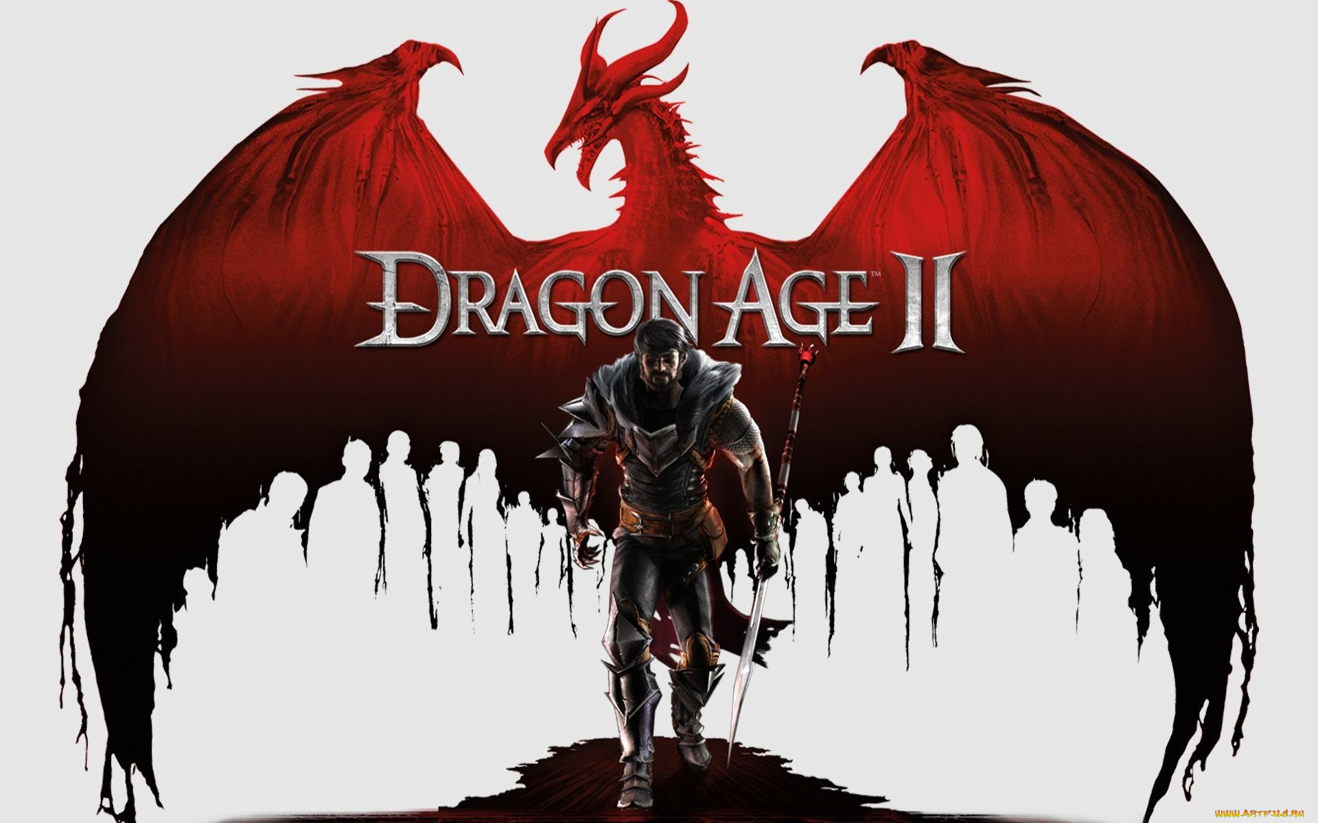 dragon, age, ii, видео, игры, оружие, воин, дракон