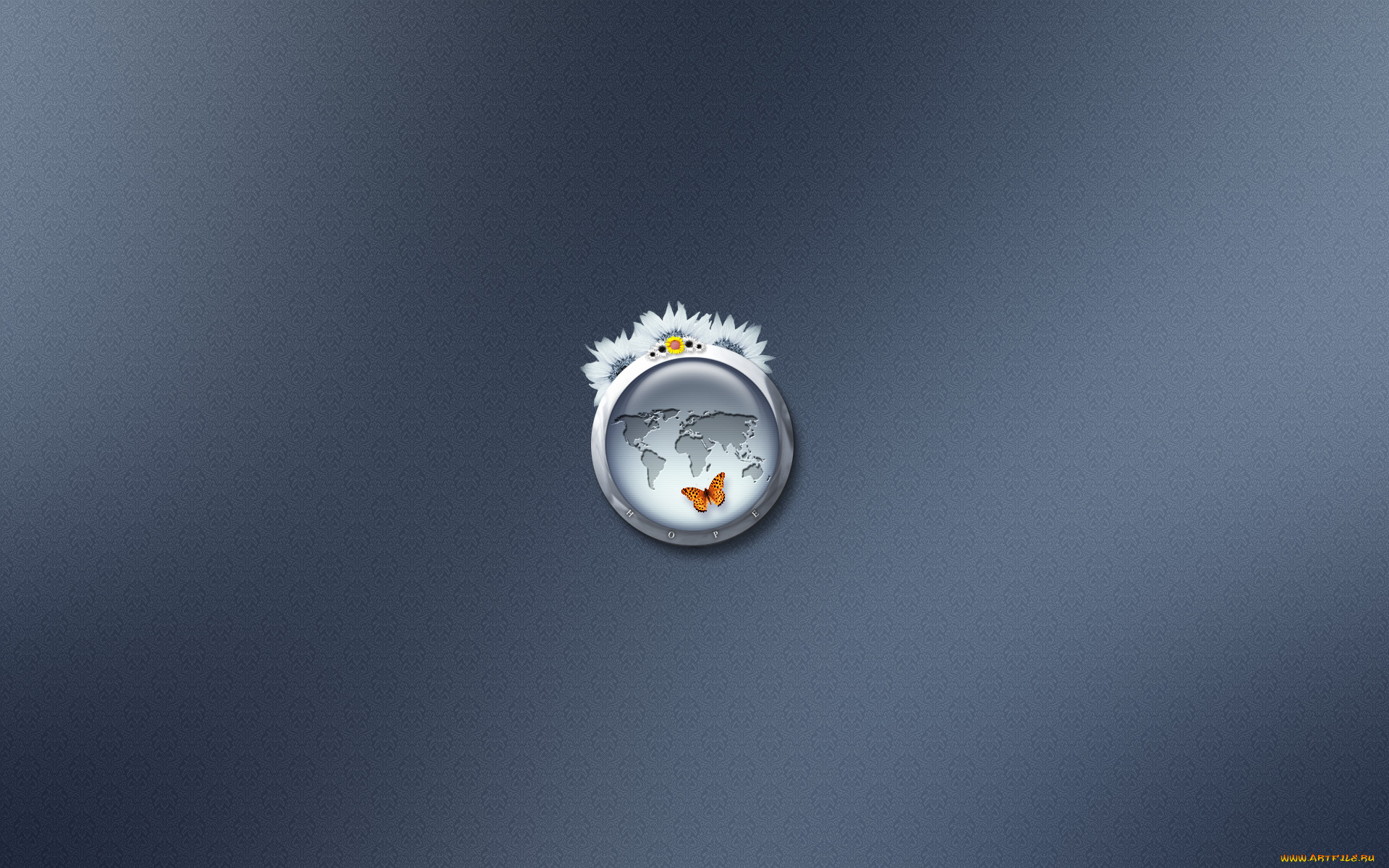 hope, 3д, графика, другое, фон, узор, орнамент, круг, бабочка, планета, цветы, кольцо