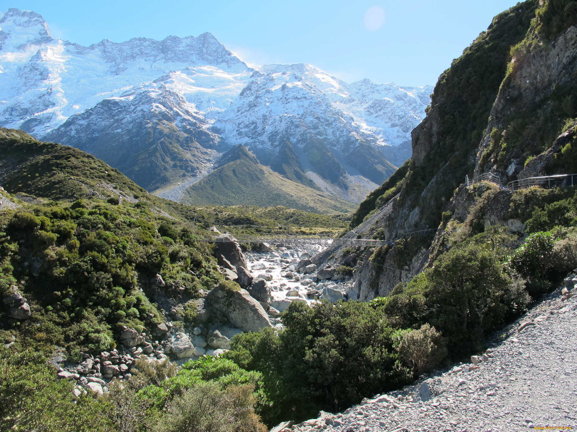 новая, зеландия, кентербери, маунт, кук, нешнел, парк, природа, горы, лес