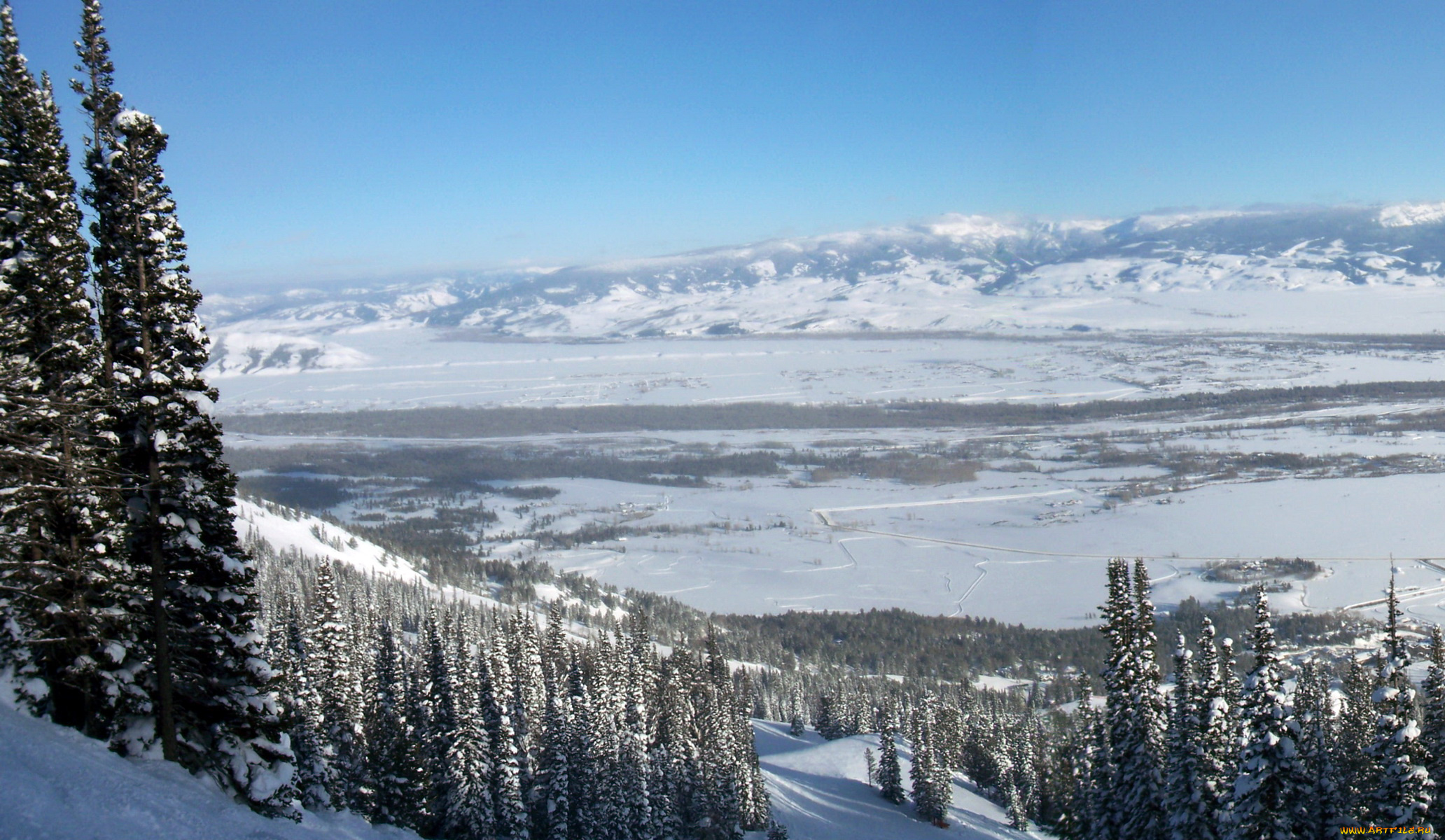 grand, teton, national, park, usa, wyoming, природа, зима, горы, снег