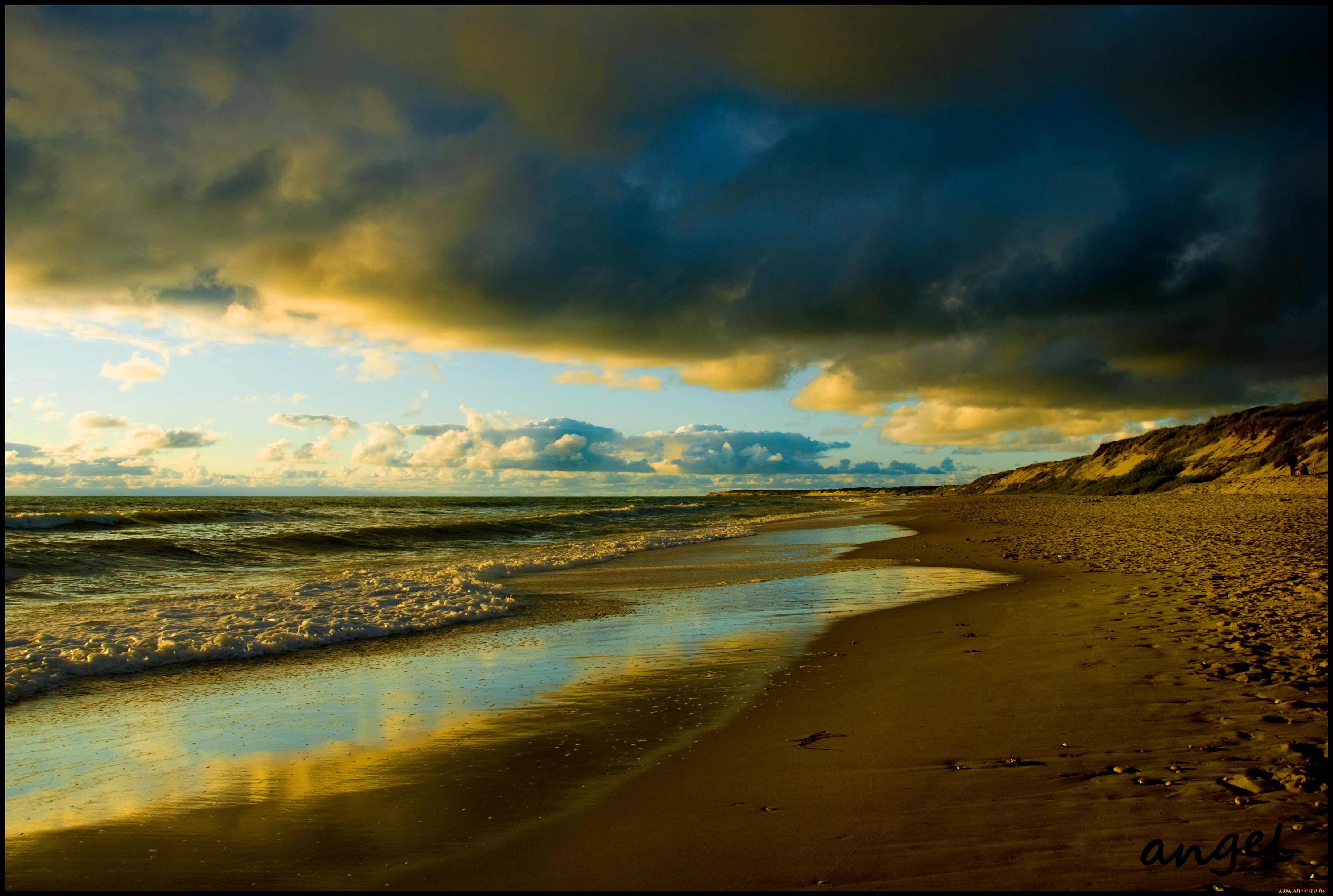 франция, аквитания, река, жиронда, природа, реки, озера, облака