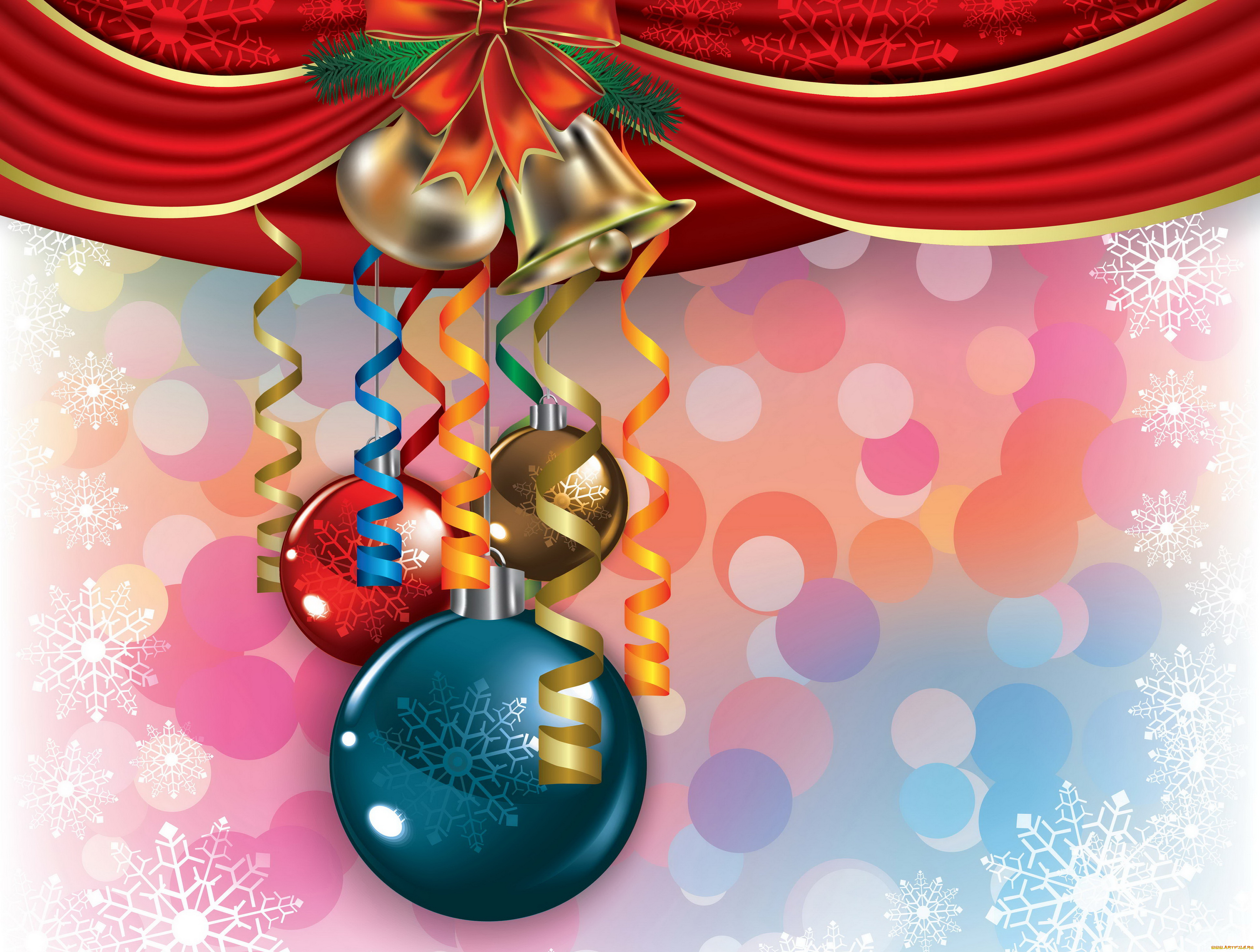 праздничные, шарики, новый, год