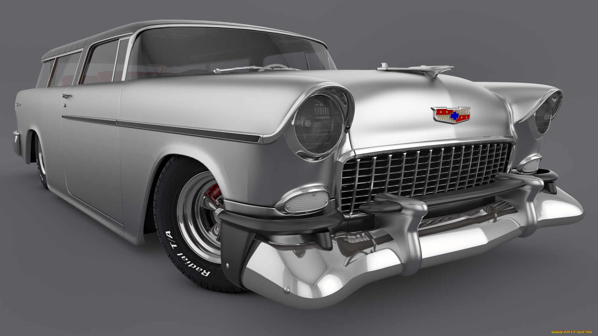 автомобили, 3д, bel, 1955, chevrolet, nomad, air