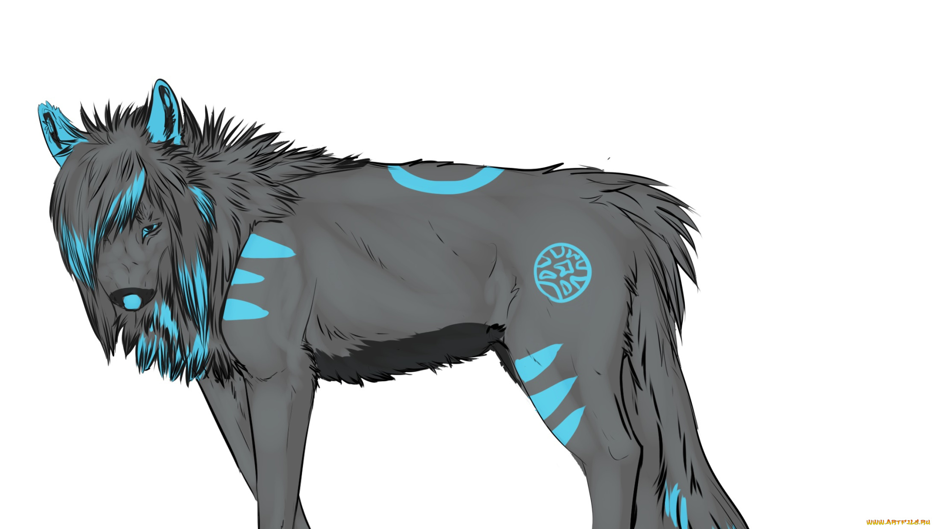 рисованные, животные, , сказочные, , мифические, волк