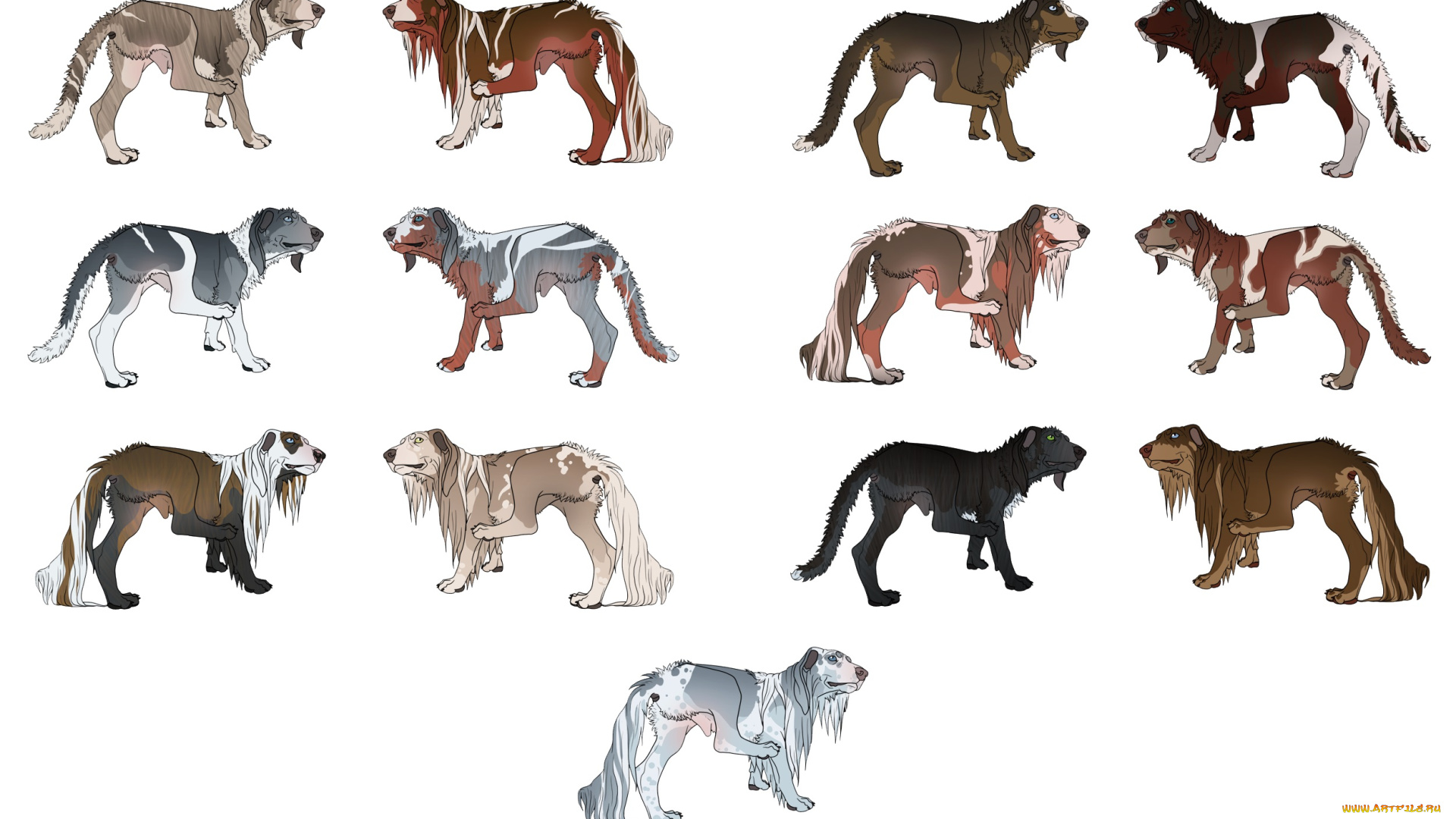 рисованные, животные, , собаки, собаки