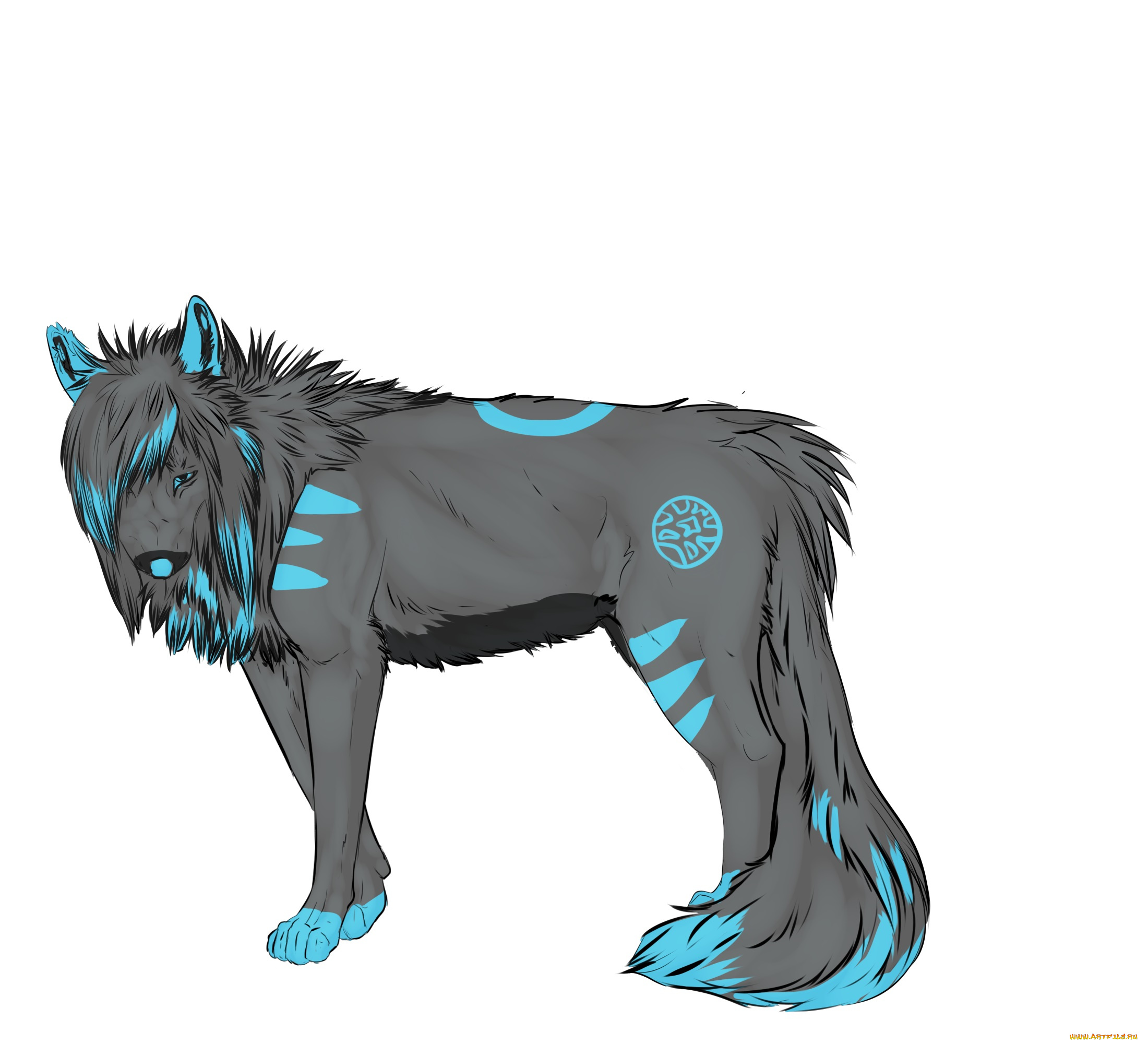 рисованные, животные, , сказочные, , мифические, волк