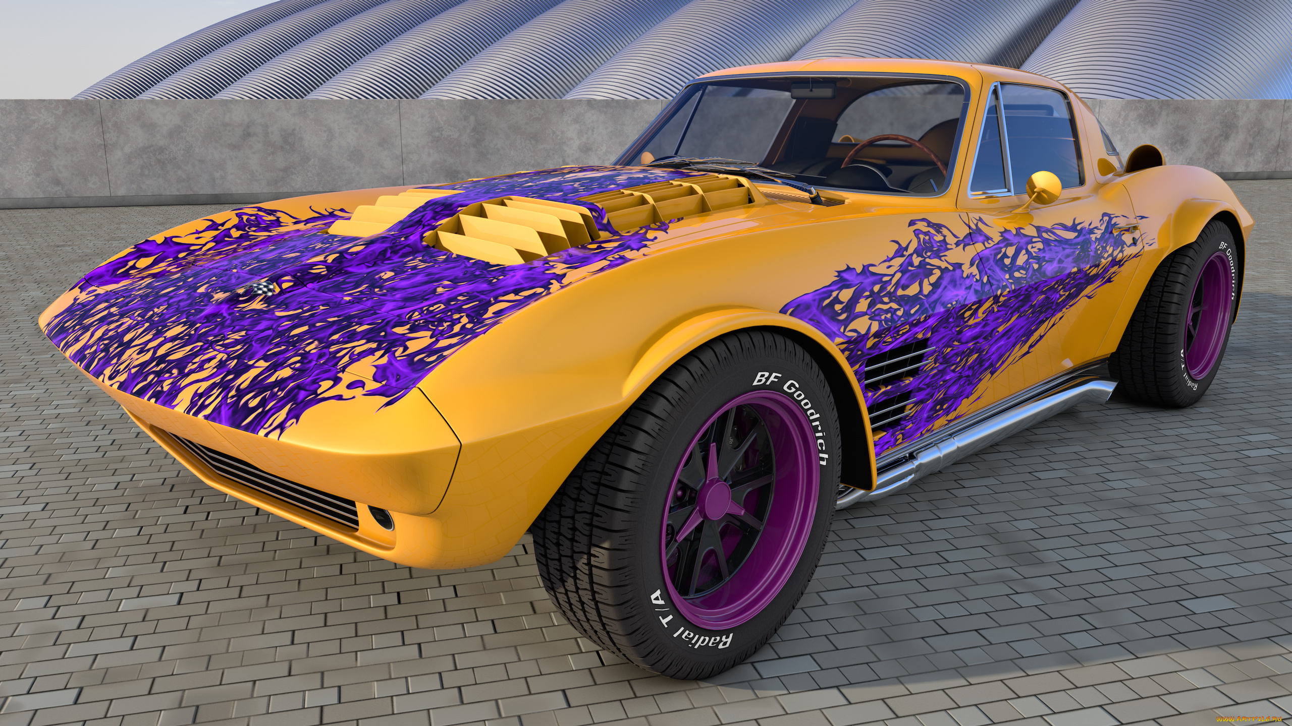 автомобили, 3д, sport, corvette, chevrolet, 1964, grand