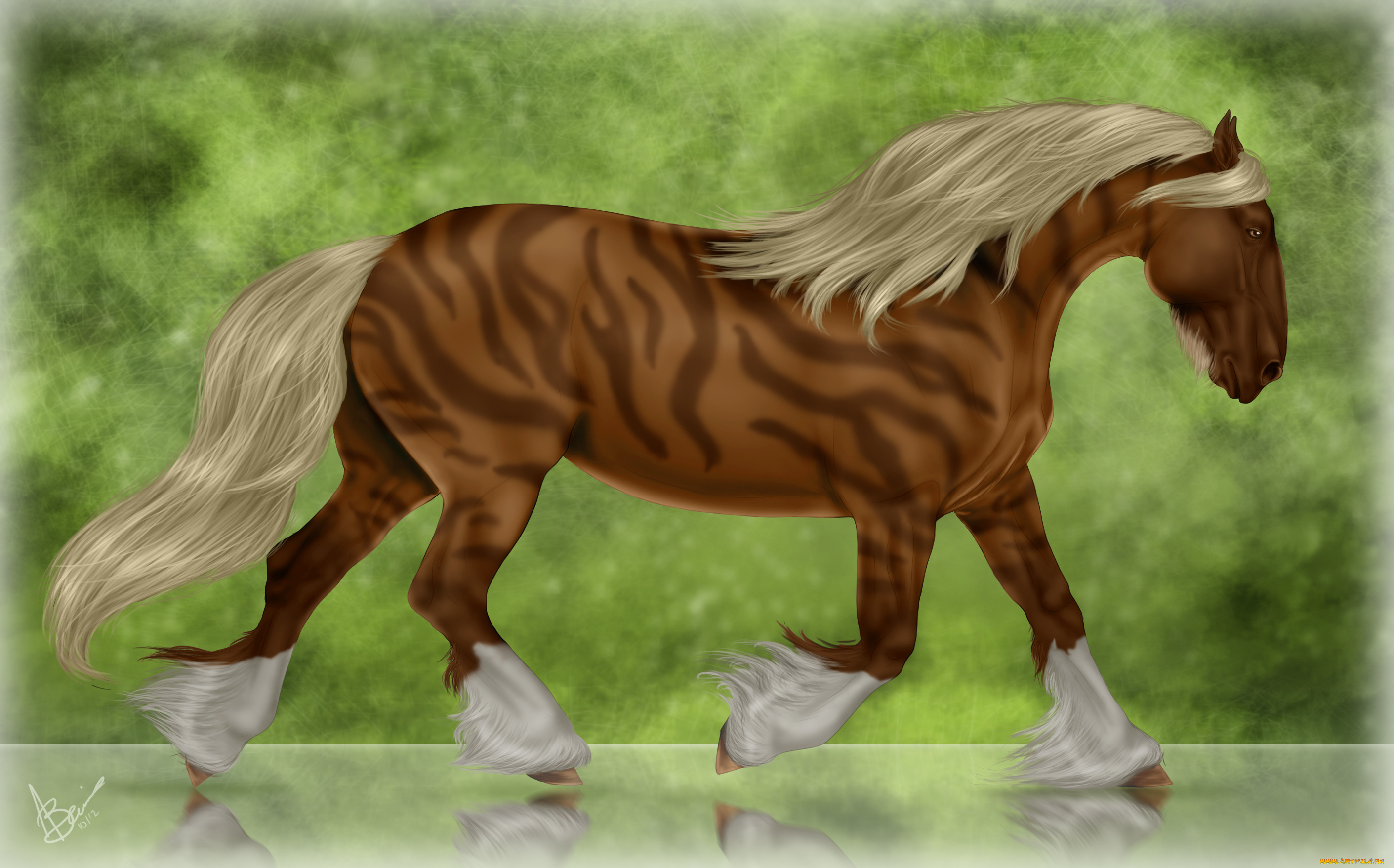 рисованные, животные, , лошади, лошадь