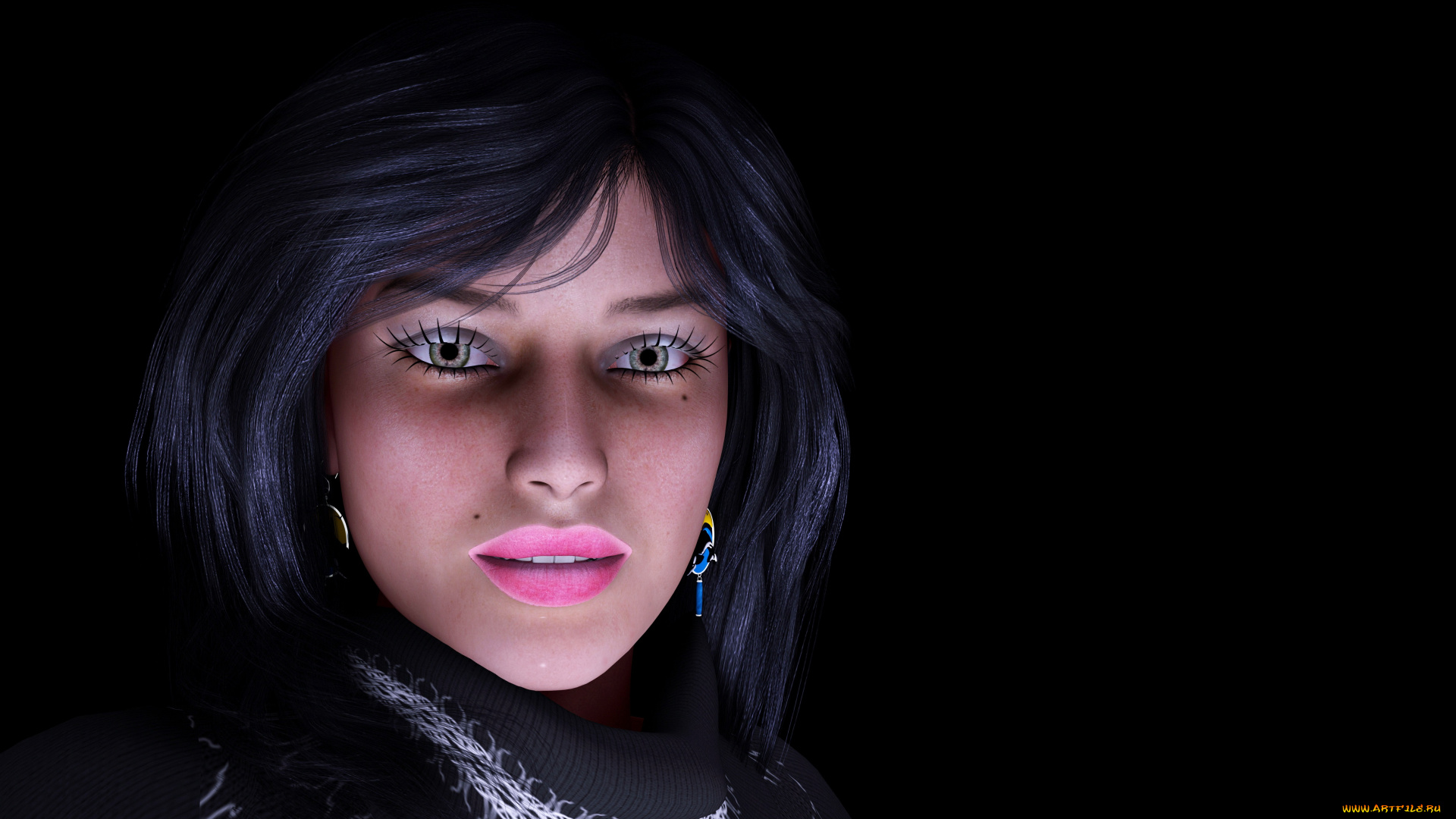 3д, графика, портрет, , portraits, фон, взгляд, девушка
