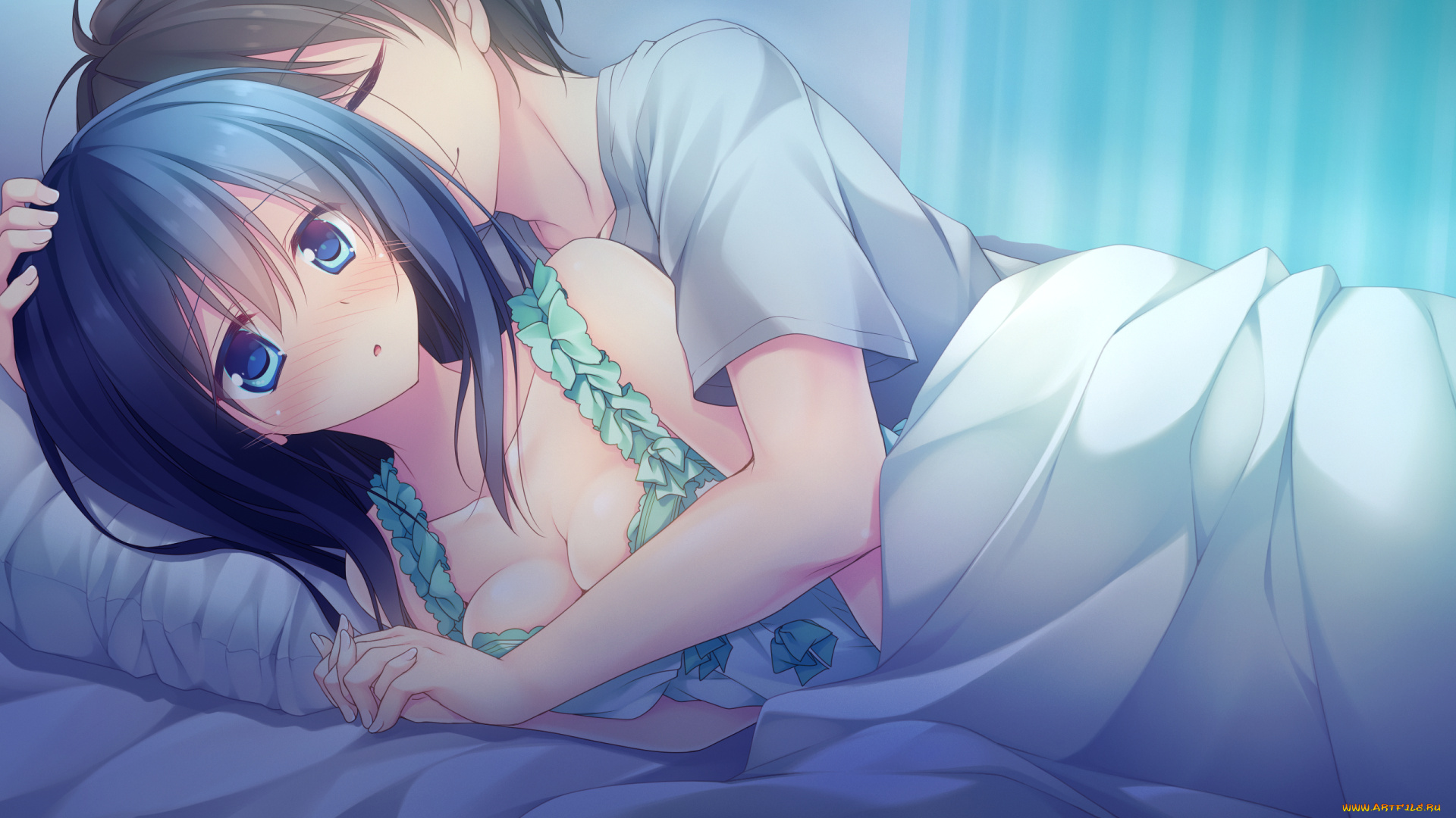 аниме, unknown, , другое, kimi, no, tonari, de, koishiteru, девушка, парень, постель, mitsuki, motomiya