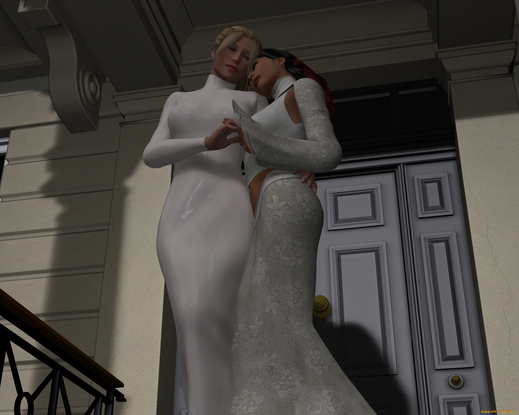 3д, графика, люди, , people, платье, фон, взгляд, девушки