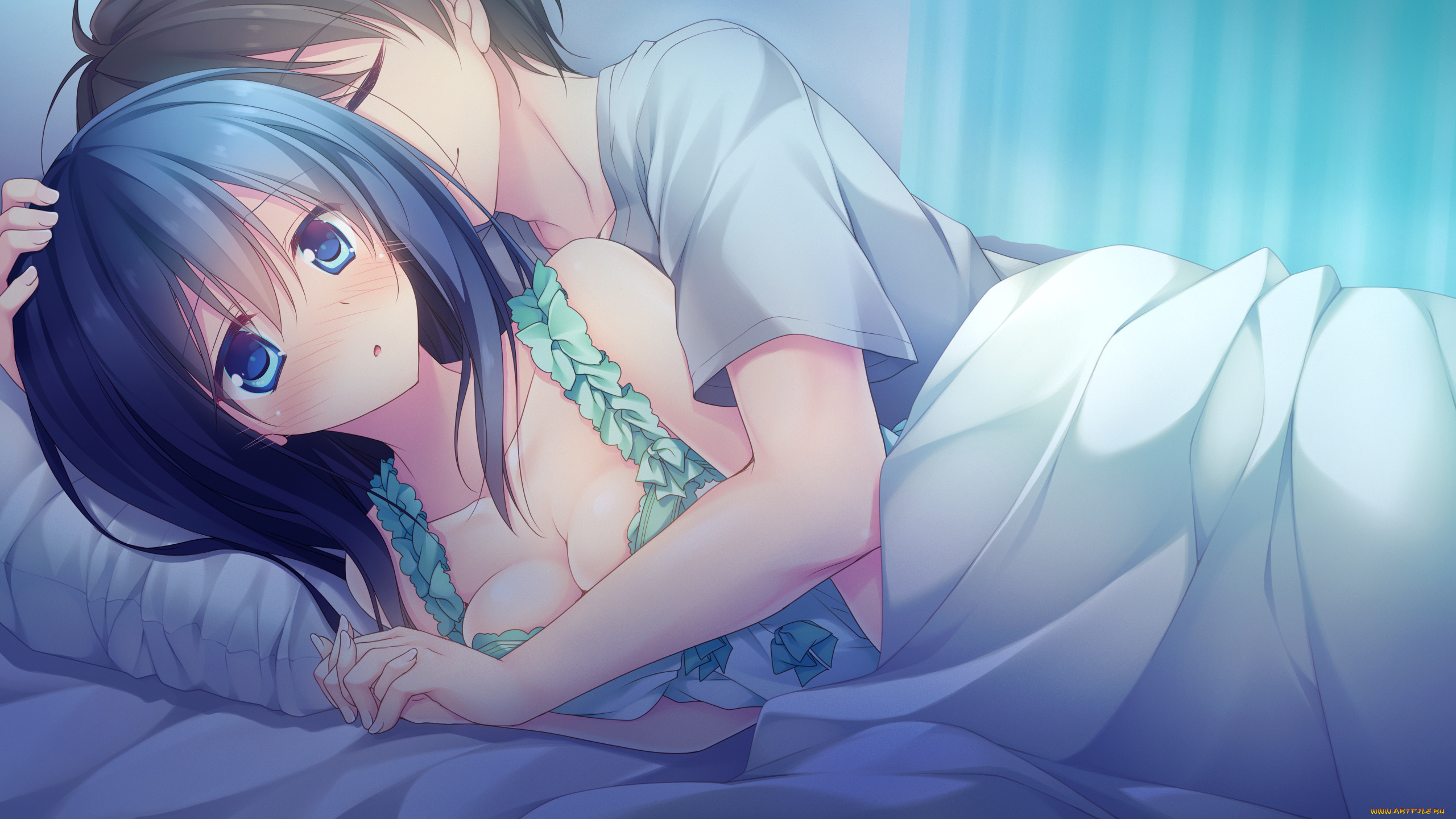 аниме, unknown, , другое, kimi, no, tonari, de, koishiteru, девушка, парень, постель, mitsuki, motomiya