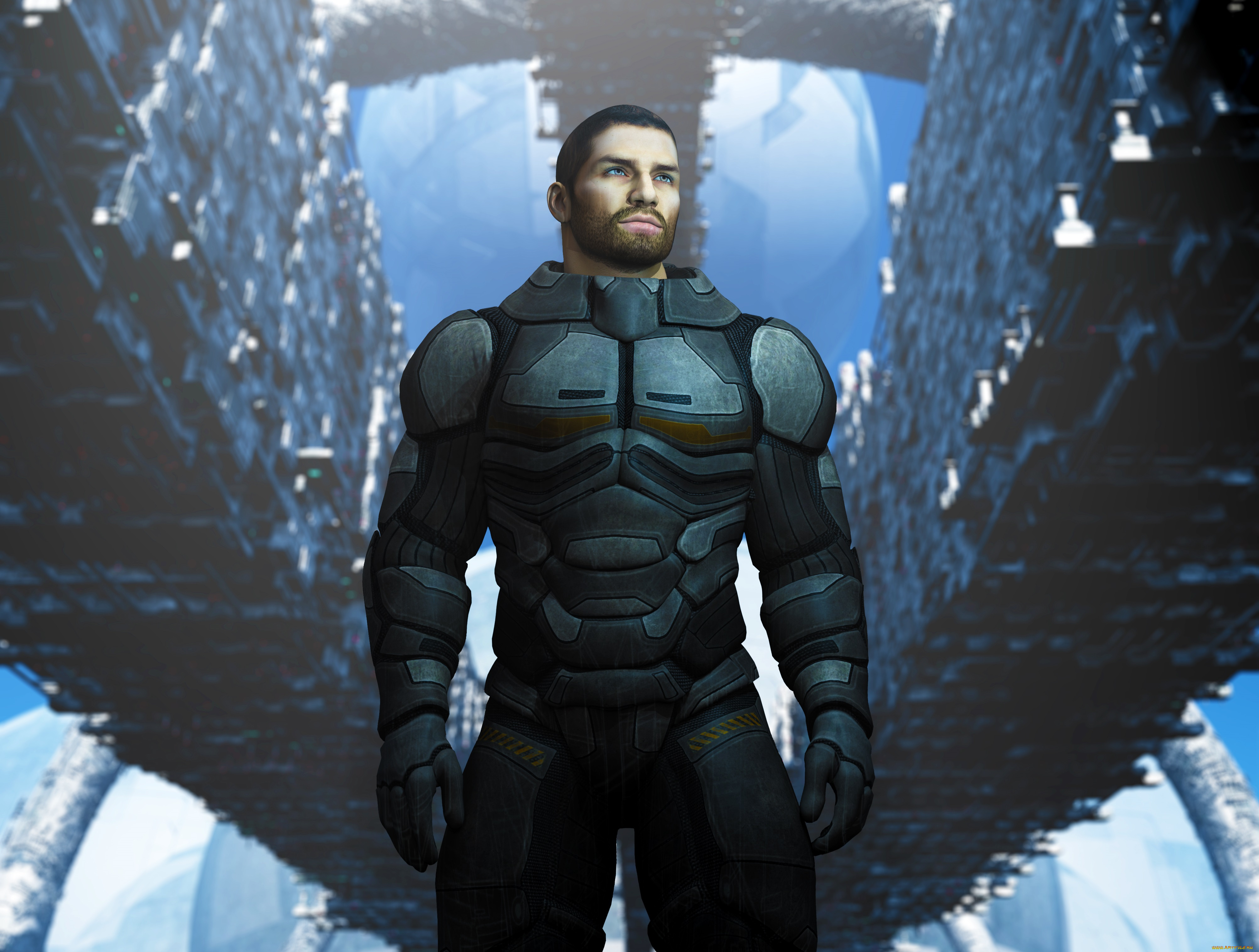 3д, графика, фантазия, , fantasy, фантастика, улица, костюм, мужчина