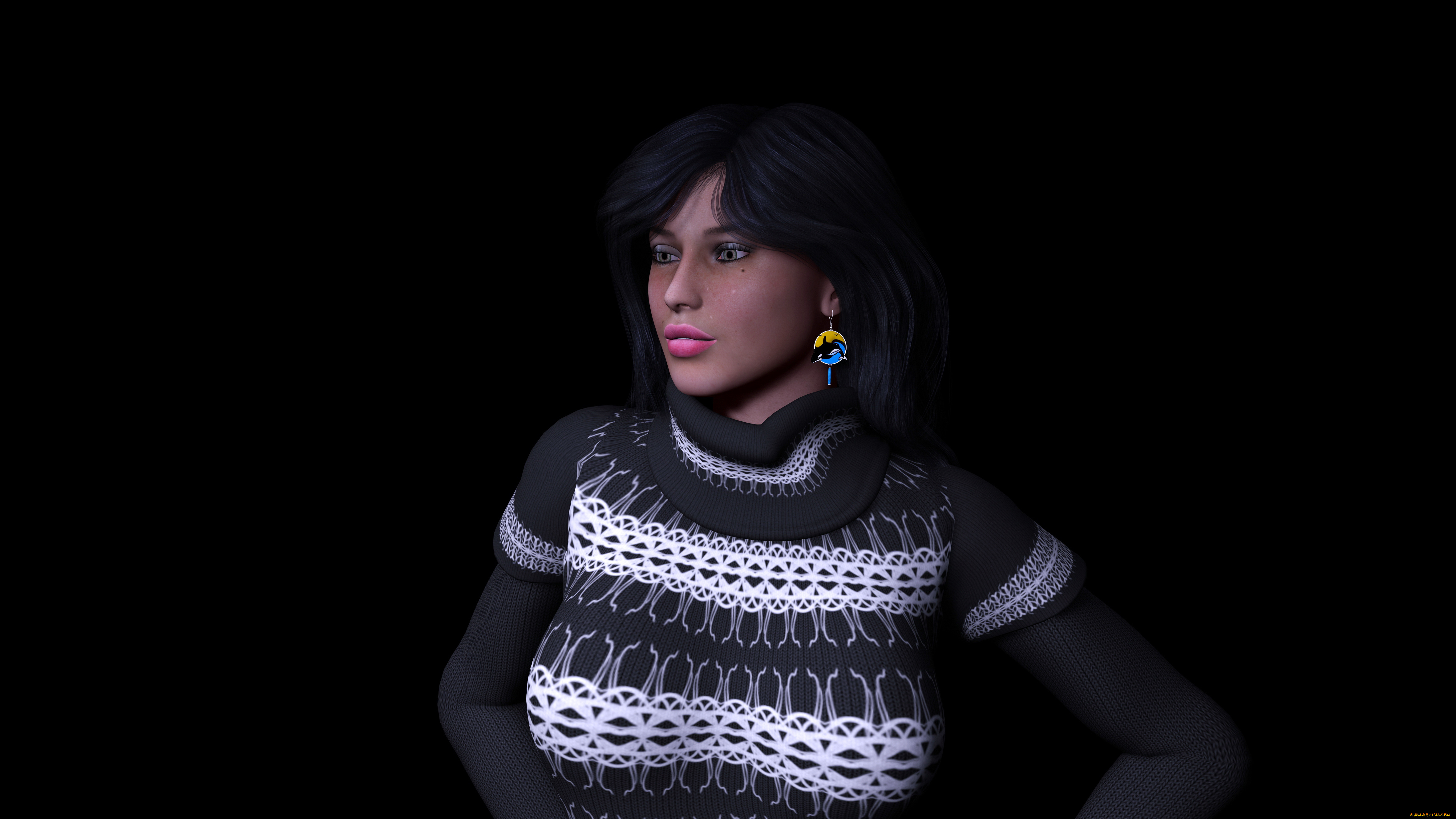 3д, графика, люди, , people, фон, девушка, взгляд