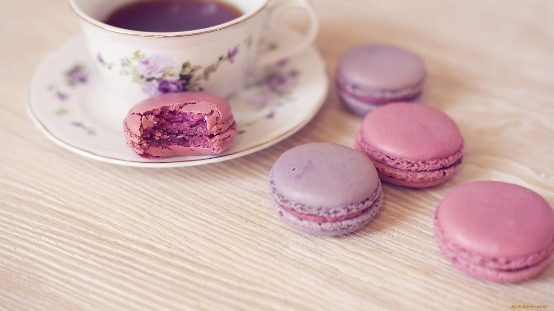 еда, макаруны, чай, сиреневый