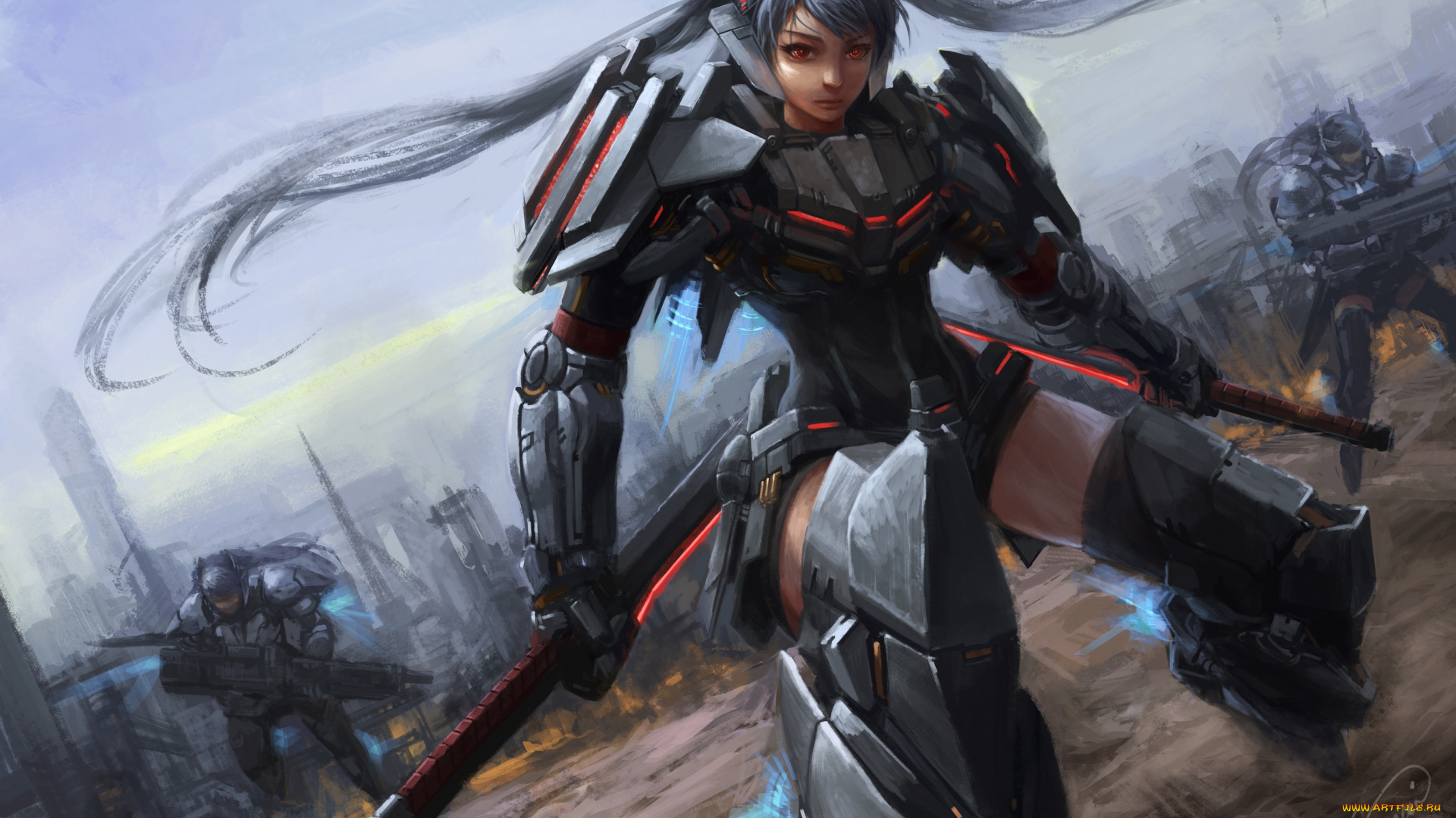 фэнтези, девушки, девушка, броня, арт