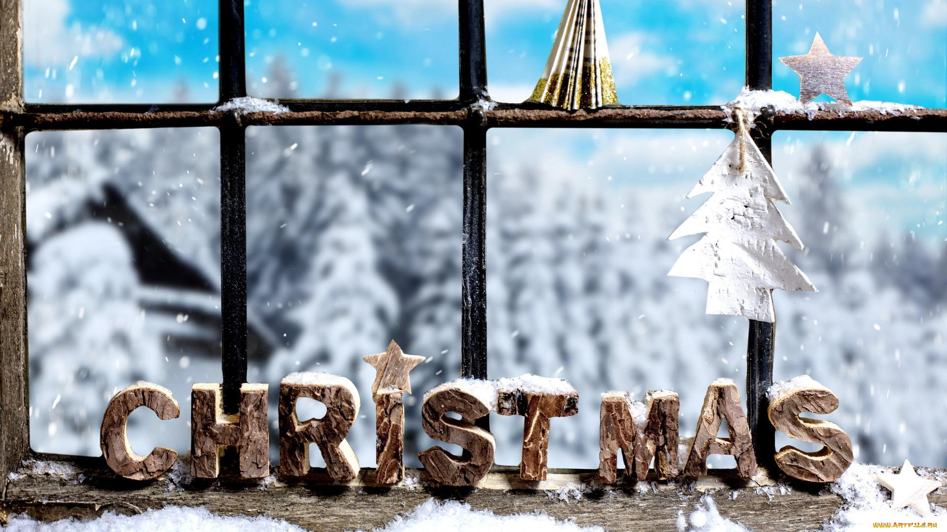 праздничные, -, разное, , новый, год, снег, фигурки, окно, надпись, буквы