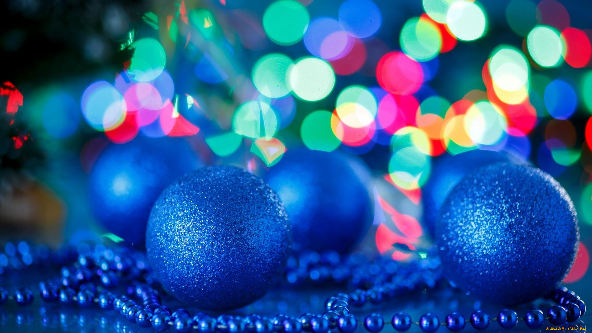 праздничные, шары, гирлянда, бусы, блики