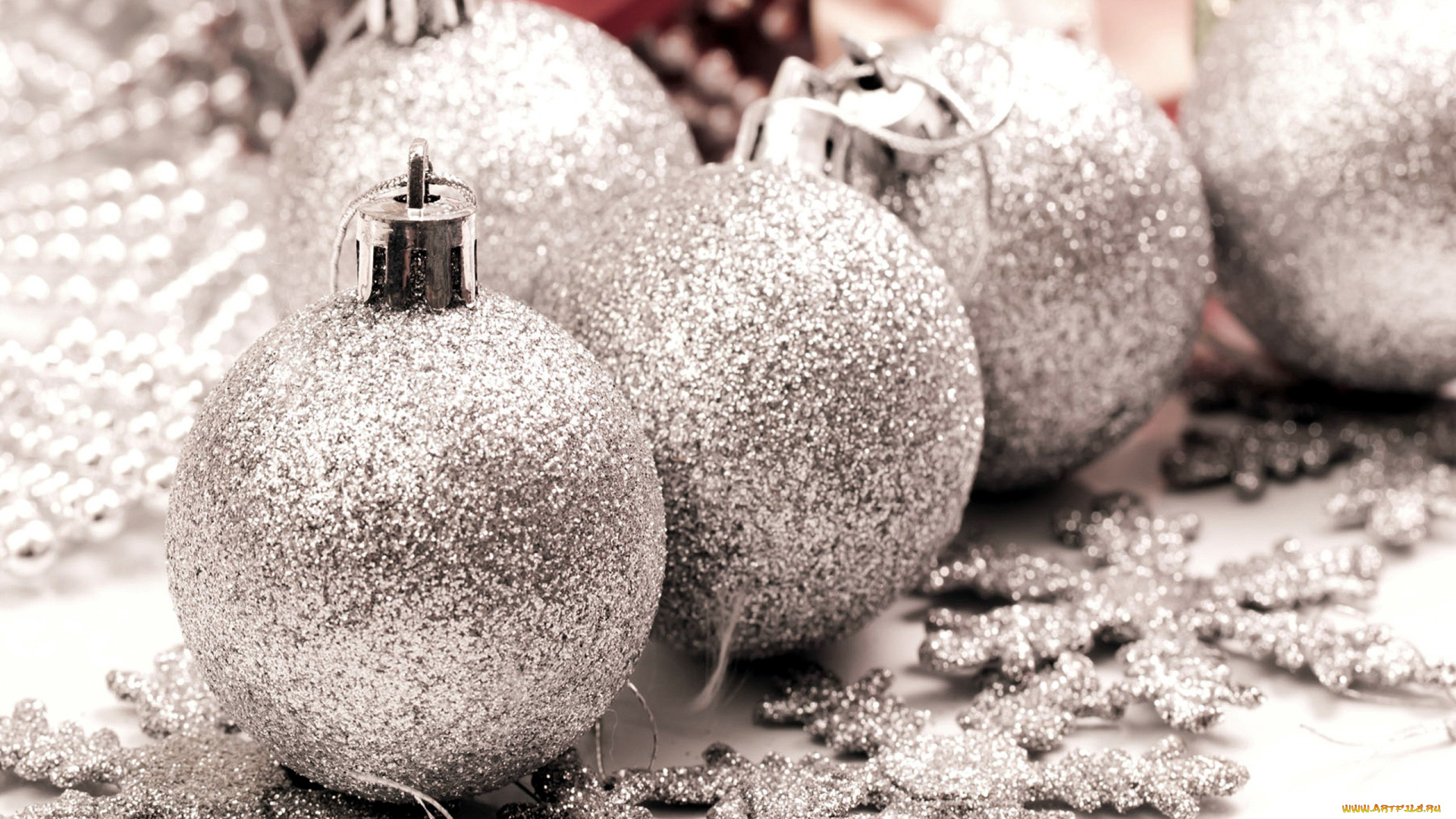 праздничные, шары, серебристые
