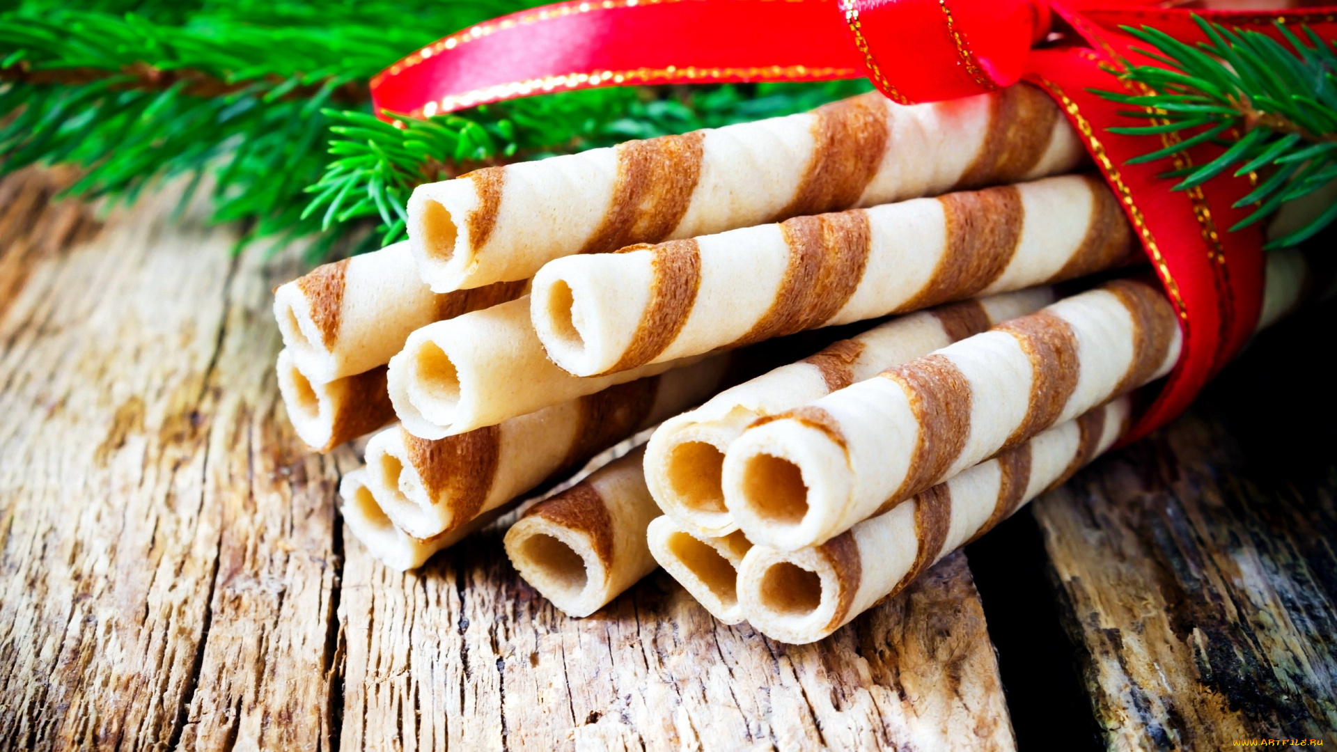 праздничные, угощения, бант, трубочки, печенье