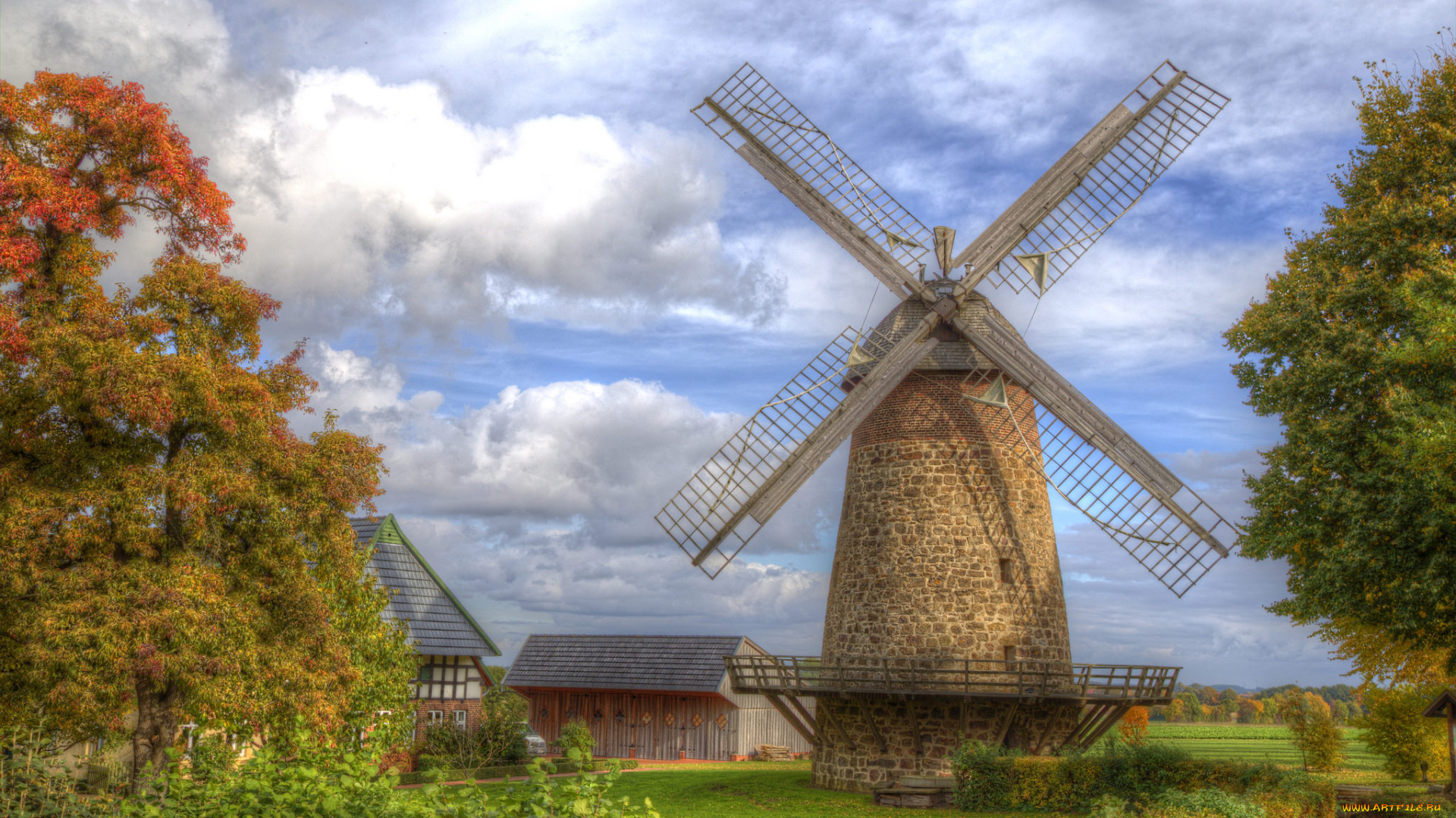 разное, мельницы, мельня