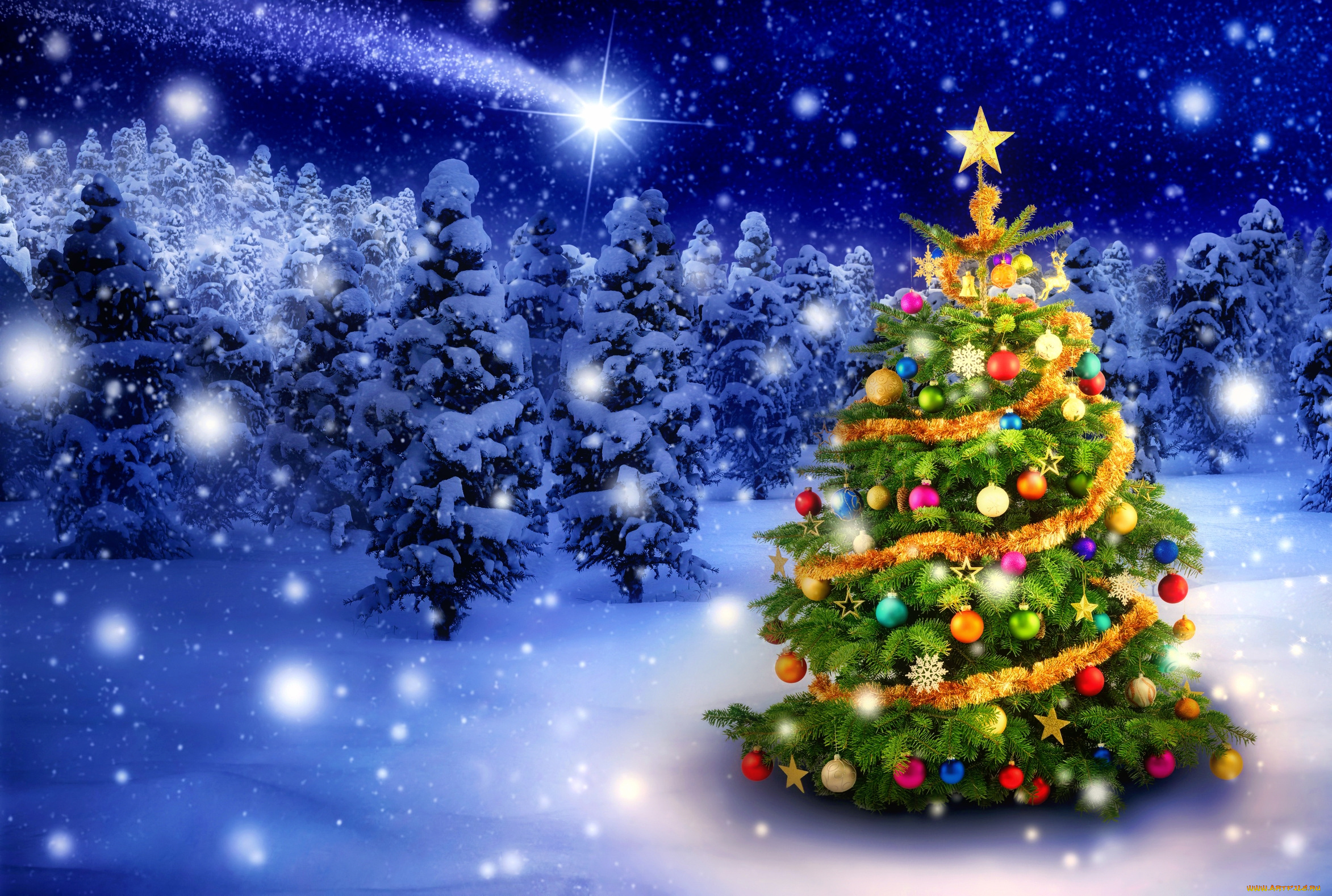 праздничные, Ёлки, украшение, елка