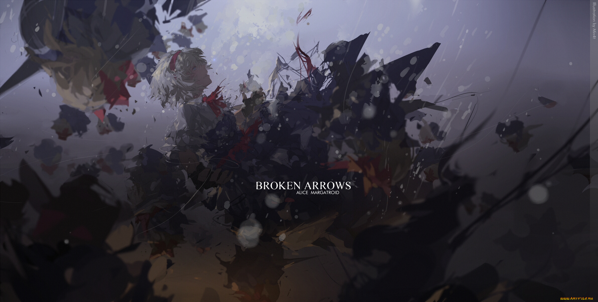 аниме, touhou, alice, margatroid, shanghai, doll, арт, тьма, девушка, mivit