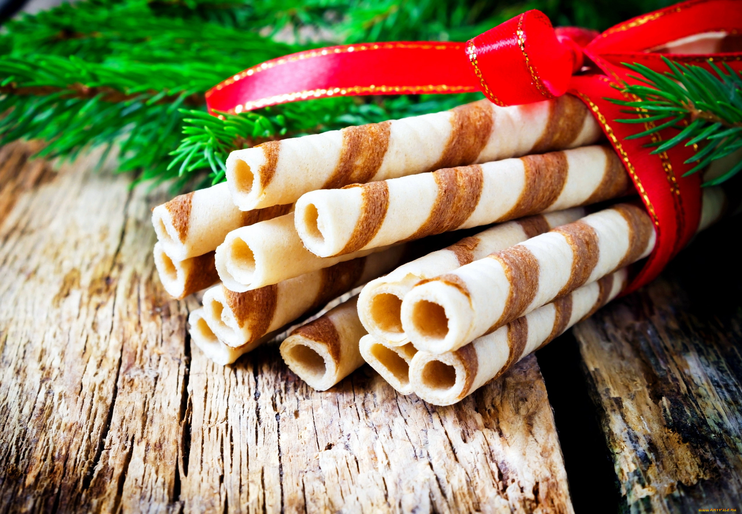 праздничные, угощения, бант, трубочки, печенье