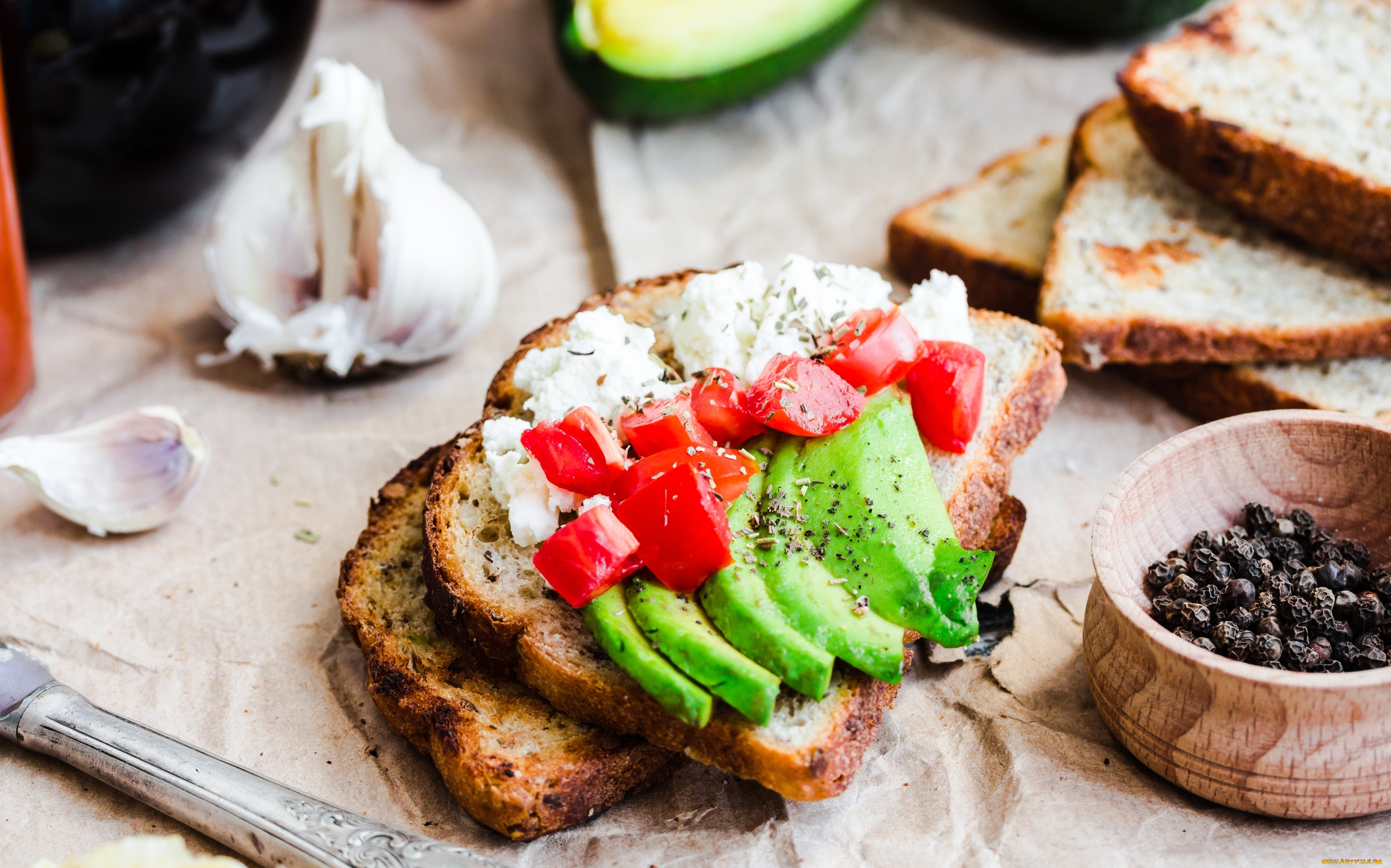 еда, бутерброды, , гамбургеры, , канапе, перец, чеснок, сыр, бутерброд, помидор, тост, авокадо