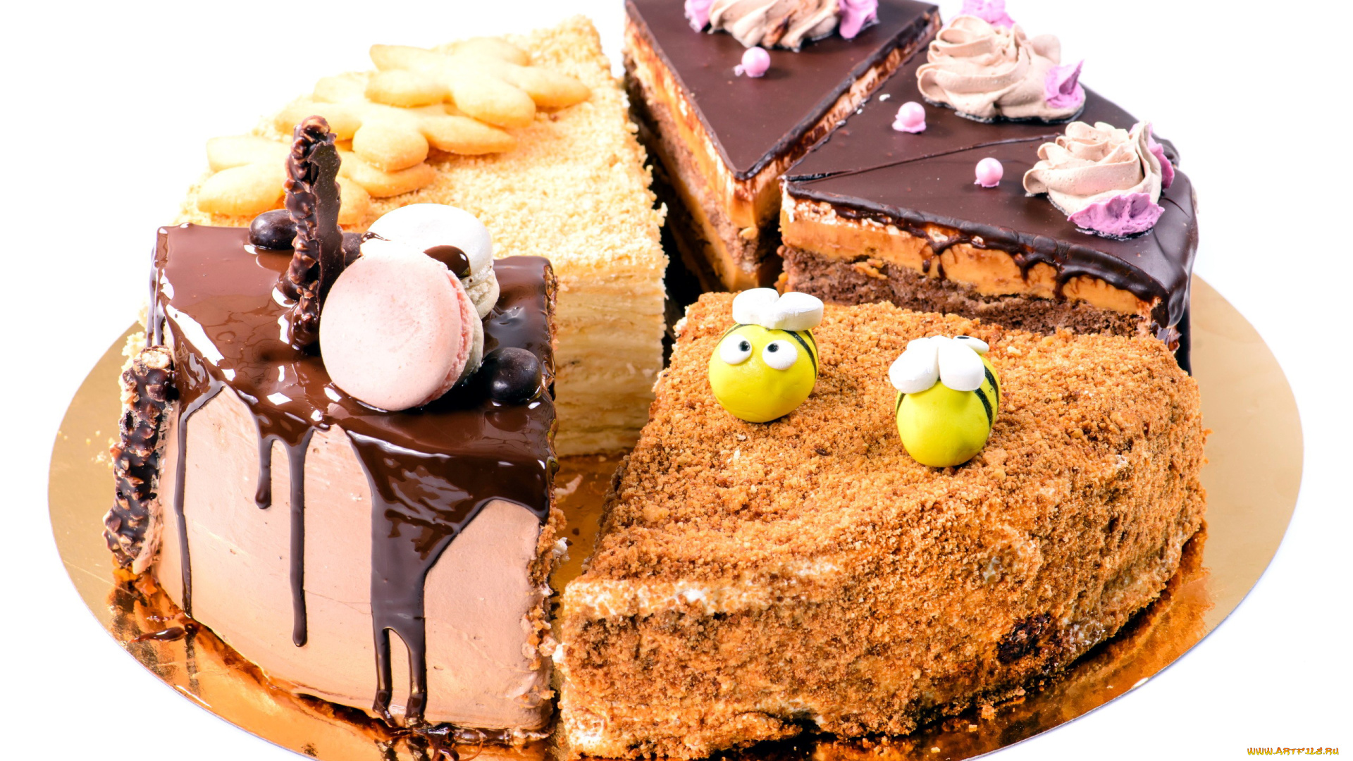 еда, торты, ассорти