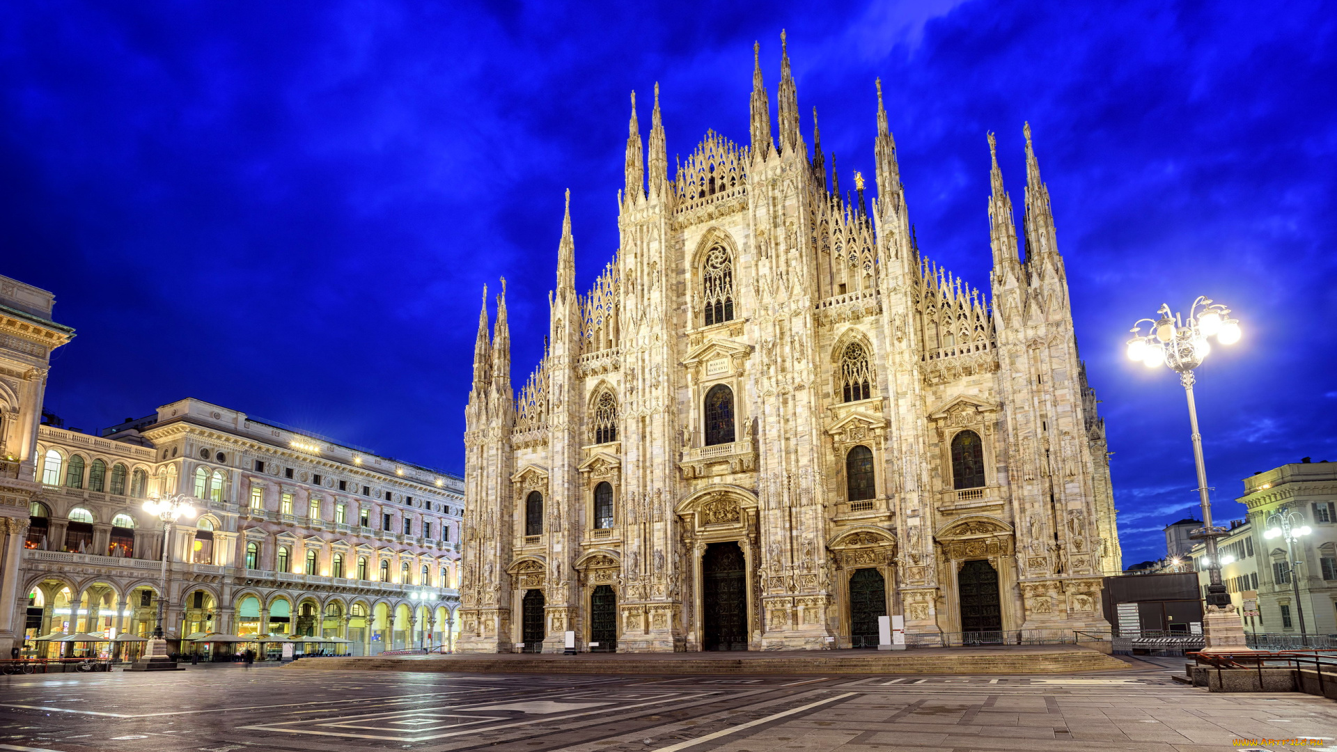 города, милан, , италия, собор