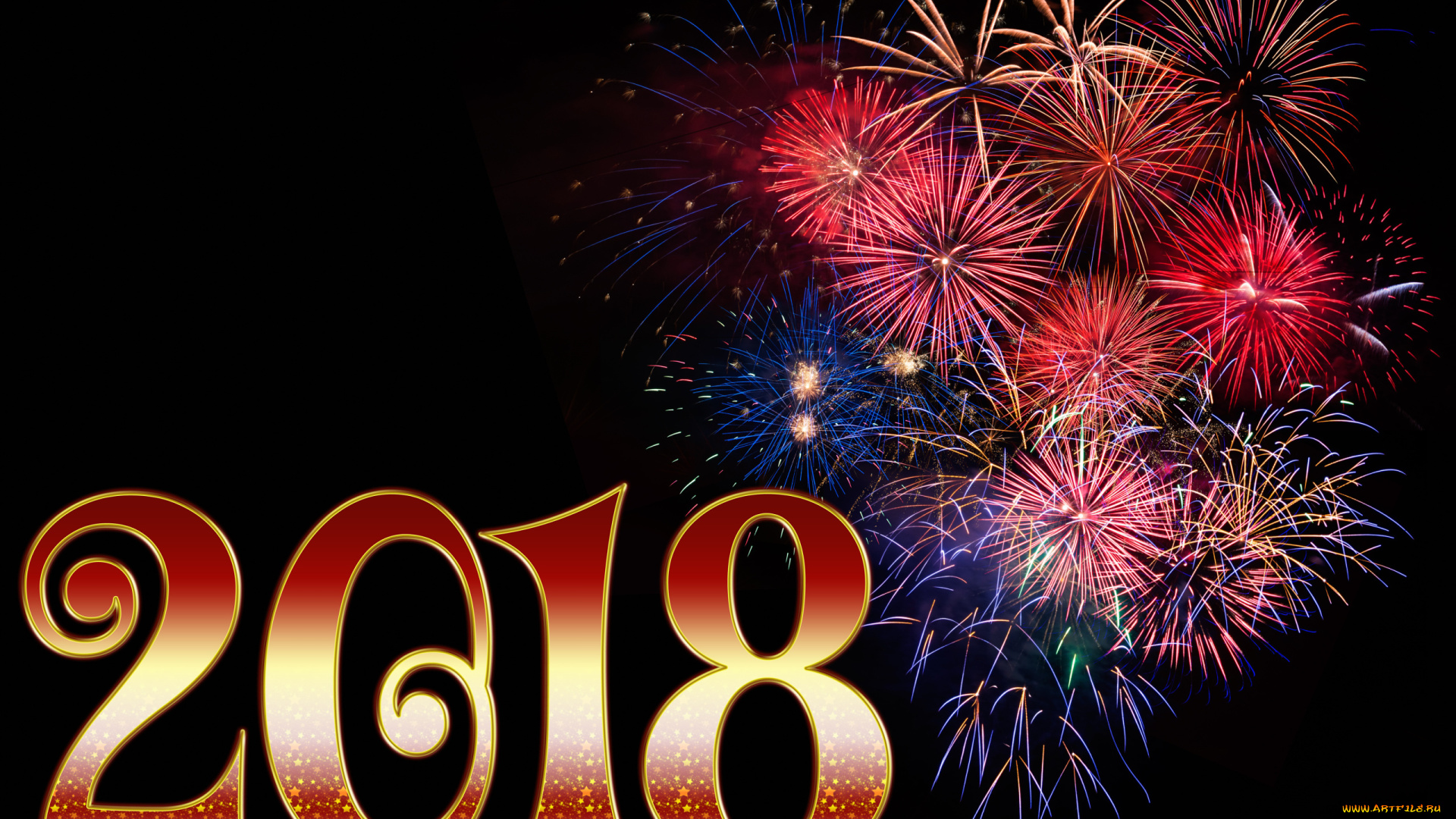 праздничные, -, разное, , новый, год, на, новый, год, 2018, Яркий, праздничный, салют