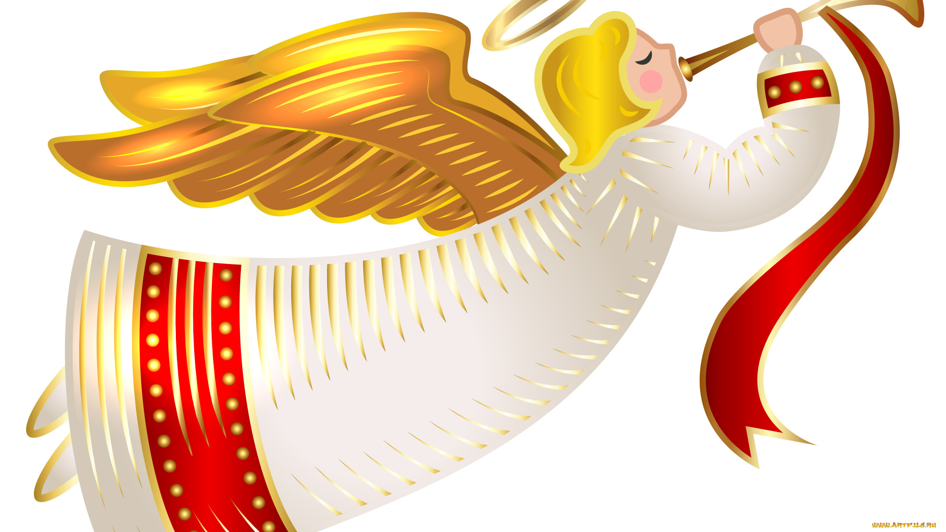 праздничные, векторная, графика, , новый, год, ангел, девушка, фон, новый, год, праздник