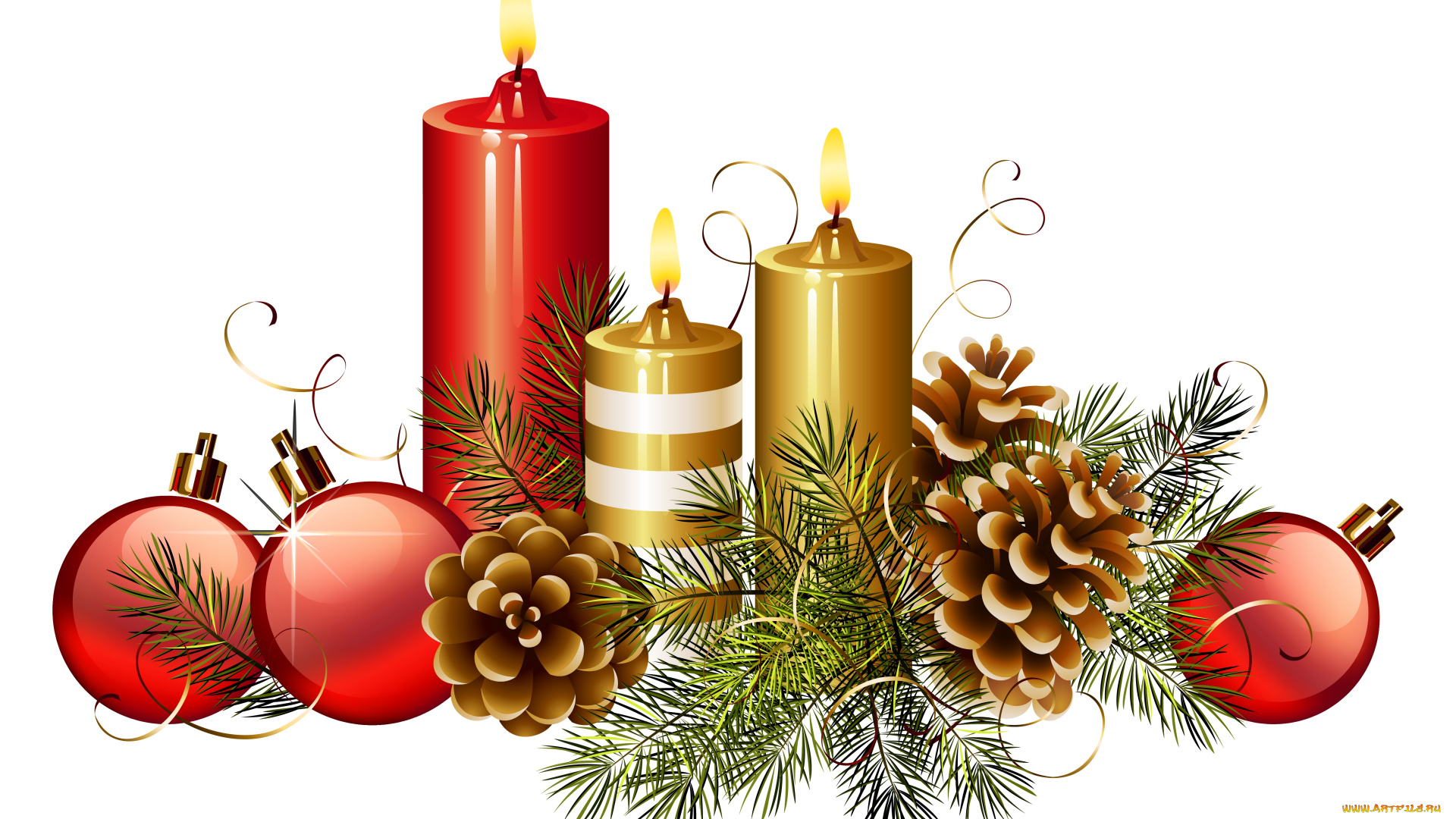 праздничные, векторная, графика, , новый, год, ветки, праздник, свеча, фон, новый, год
