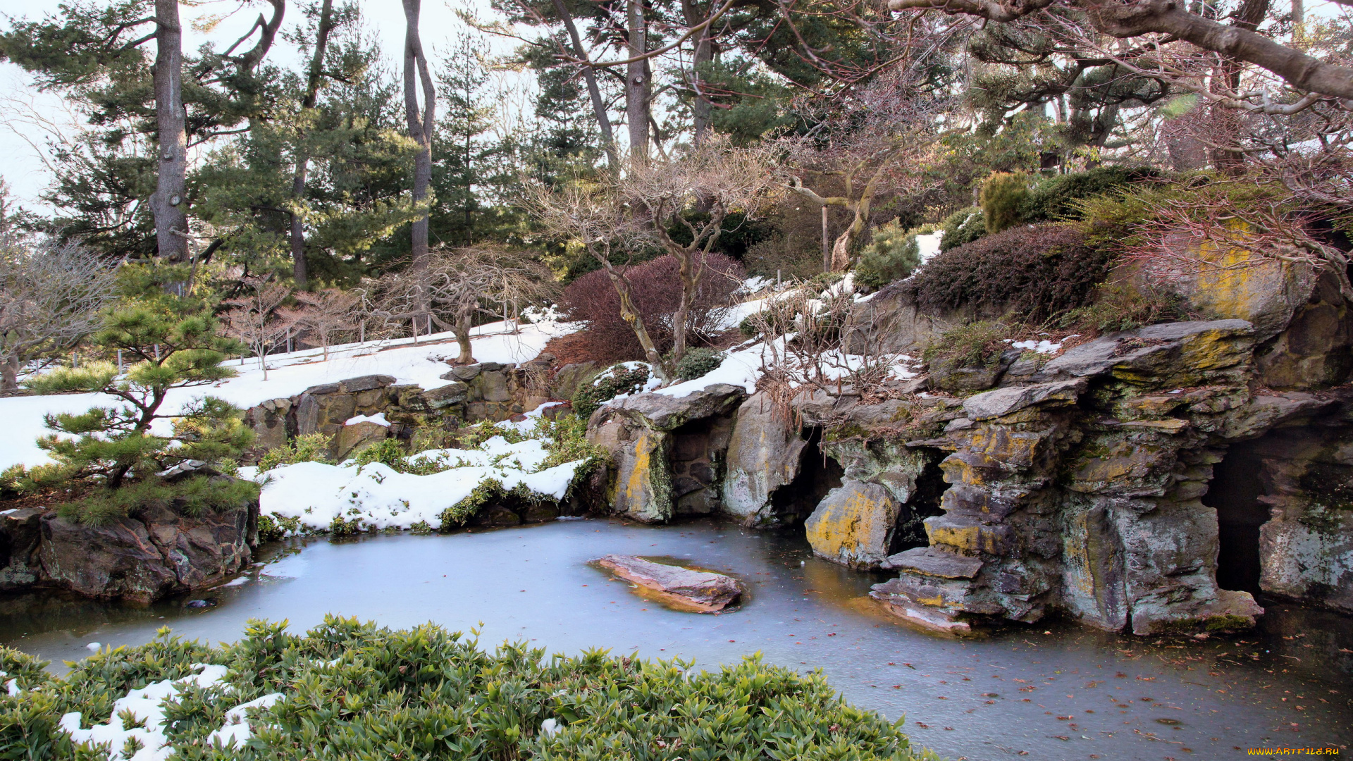 природа, парк, камни, вода