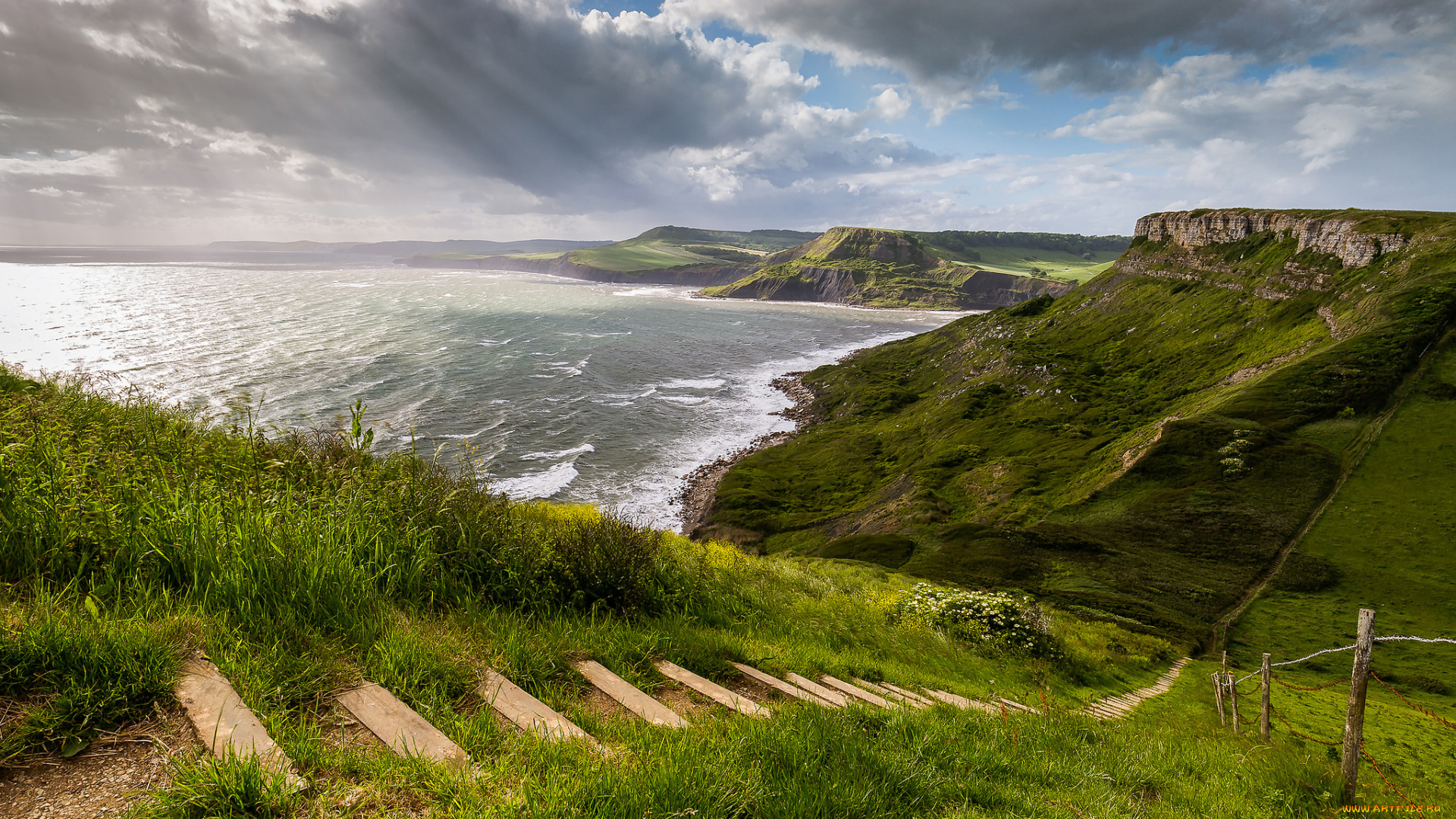 природа, побережье, простор