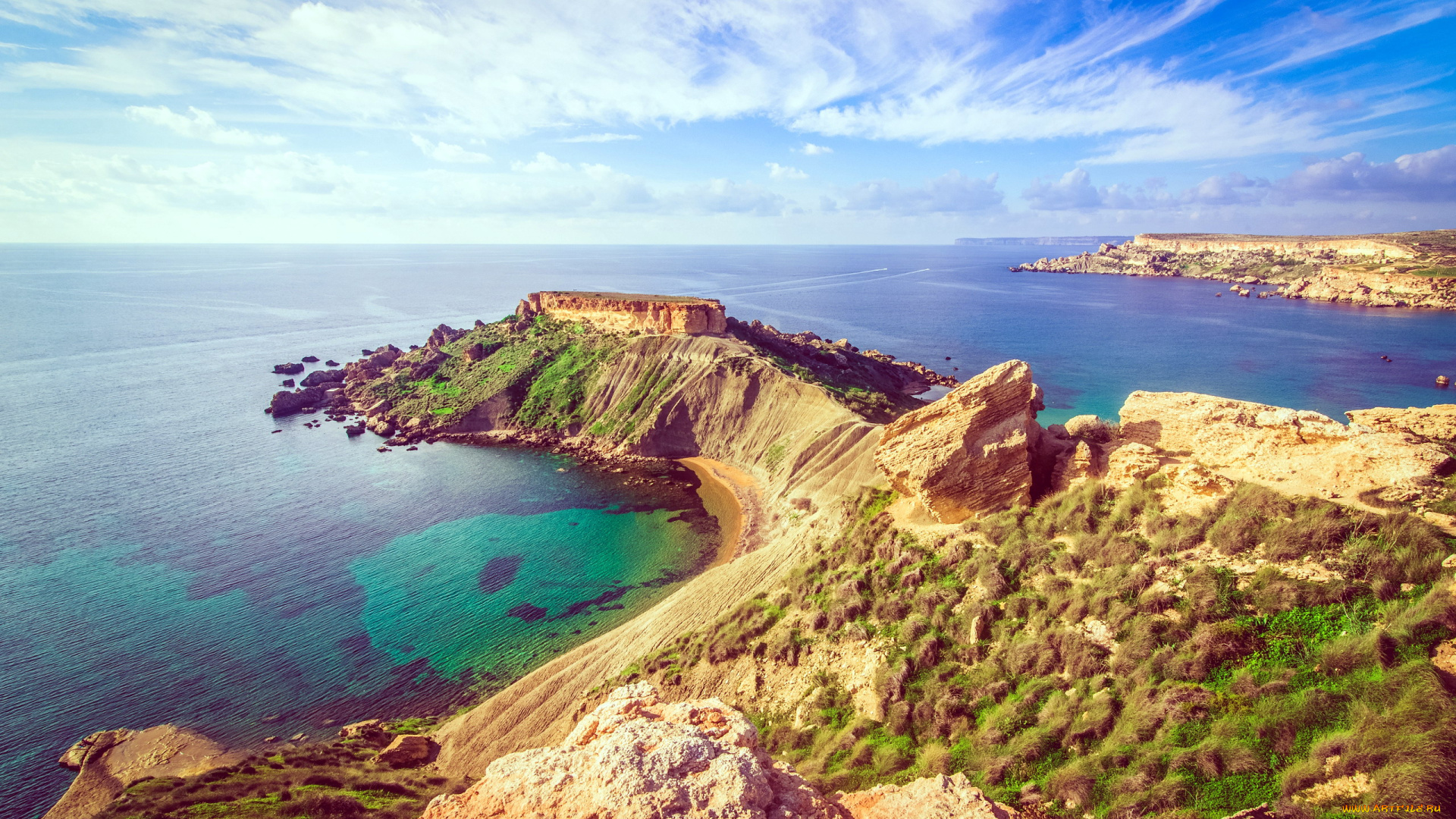 природа, побережье, скалы, море