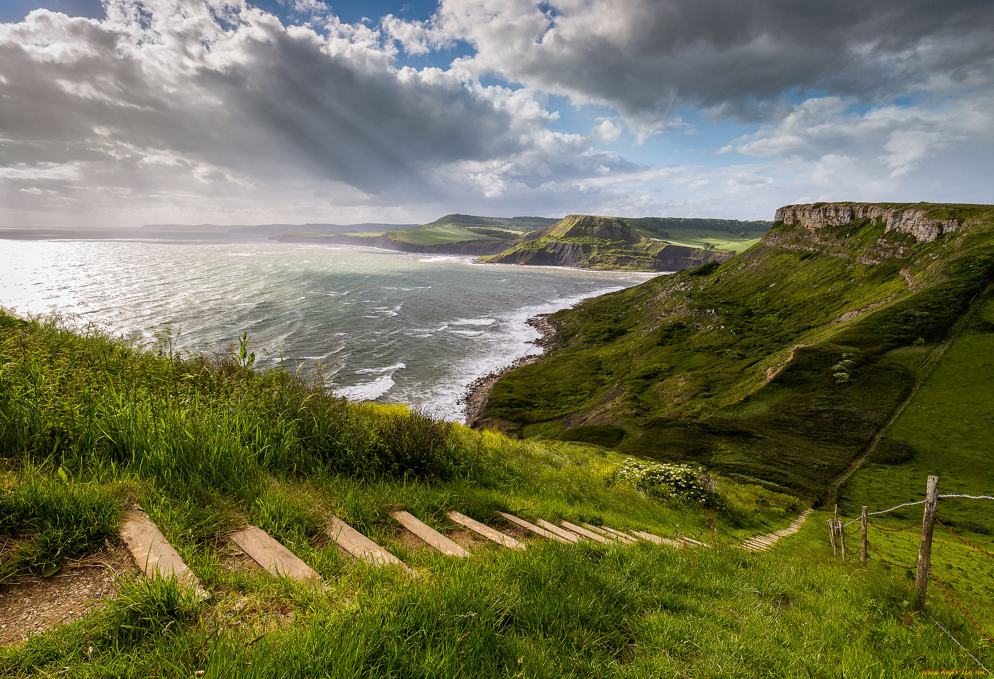 природа, побережье, простор