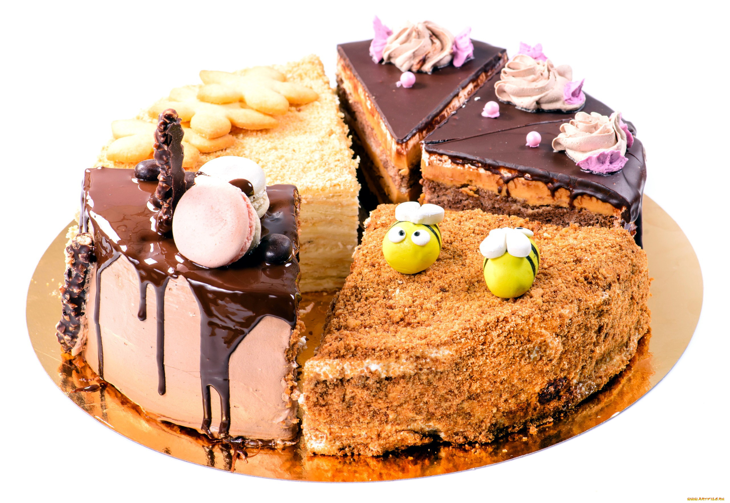еда, торты, ассорти
