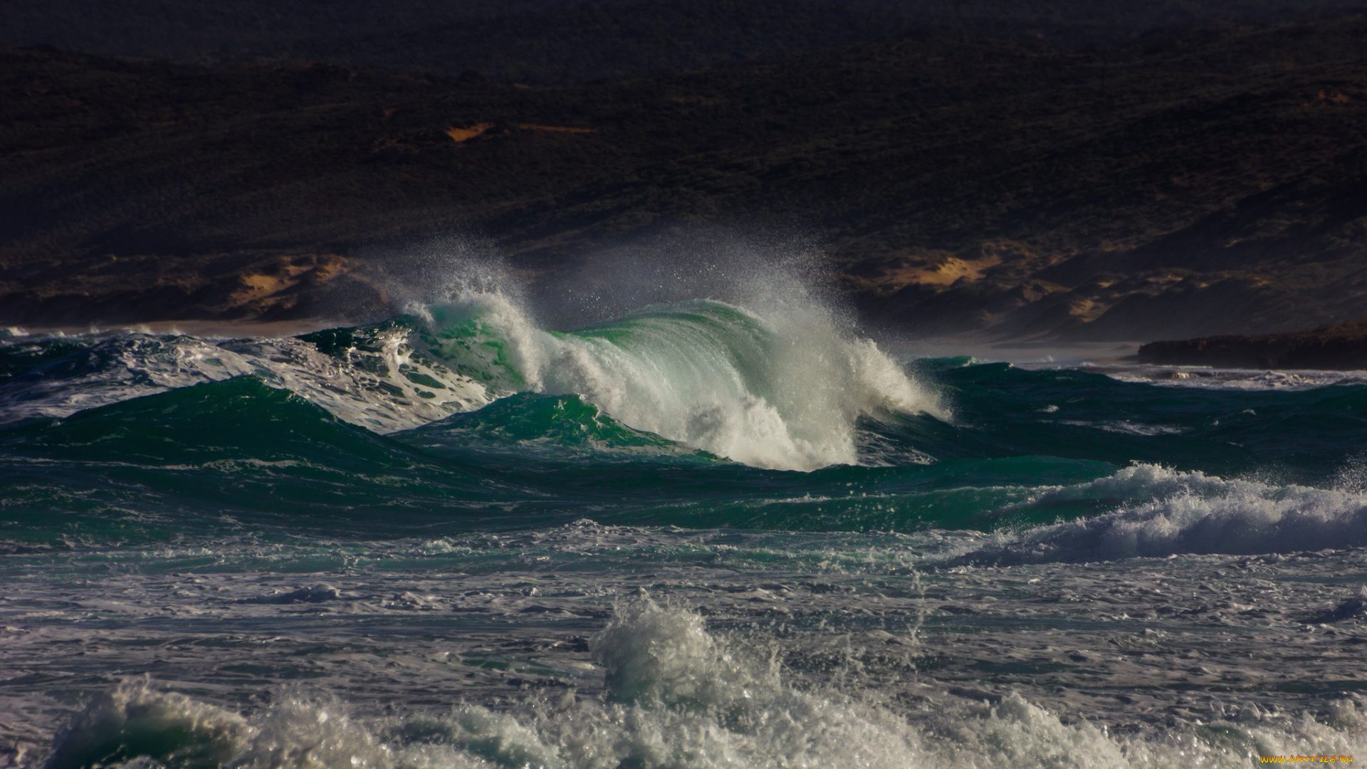 природа, моря, океаны, волны, шторм, буря, брызги, вода, океан, море, небо, непогода, ветер