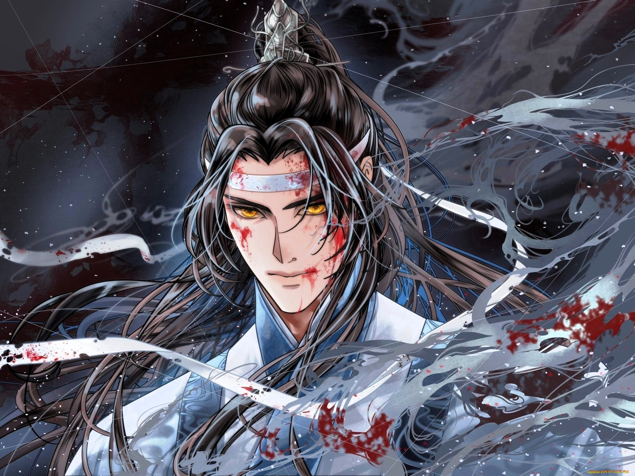 аниме, mo, dao, zu, shi, лань, ванцзи, кровь