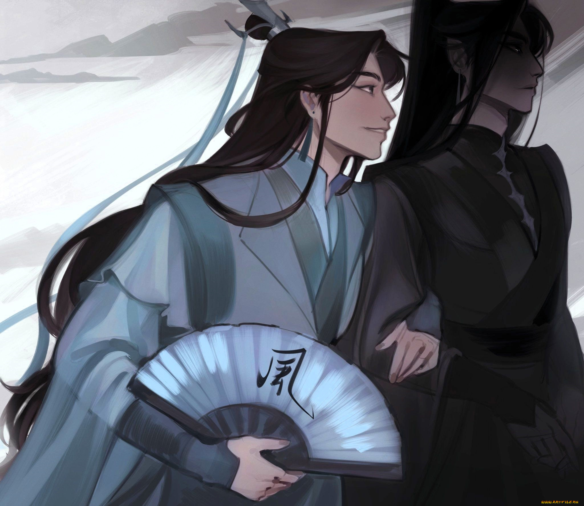 аниме, tian, guan, ci, fu, персонажи, веер