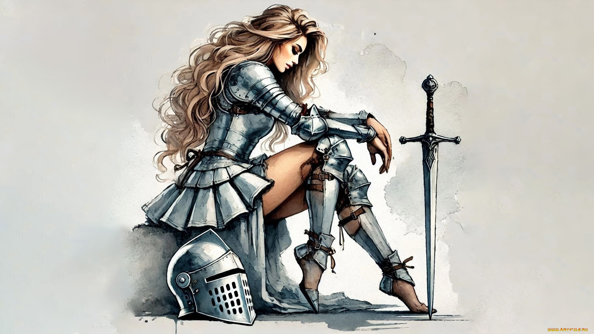 фэнтези, люди, нейросети, графика, нейроарт, ai, art, нейронные, сети, рисунки, нейро, искусство, нейрографика, graphics, neuroart, neural, networks, drawings, neuro, neurography, девушка, рыцарь