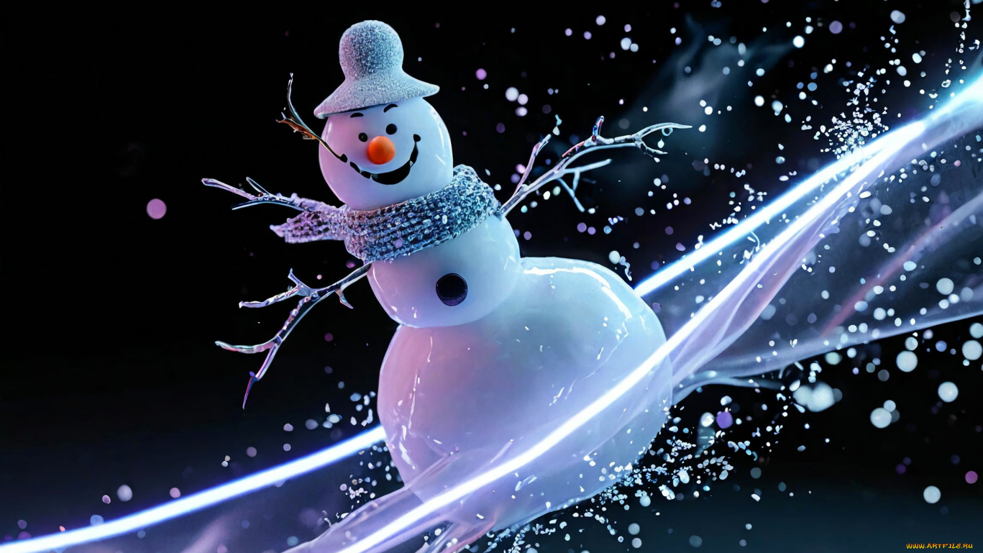 праздничные, снеговики, снеговик, волна