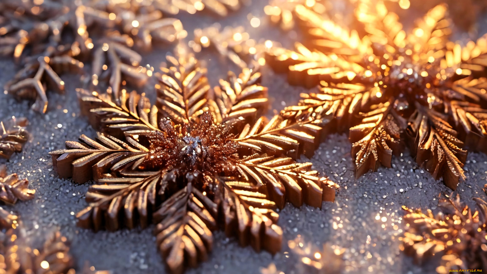 праздничные, снежинки, и, звёздочки, снежинки, снег