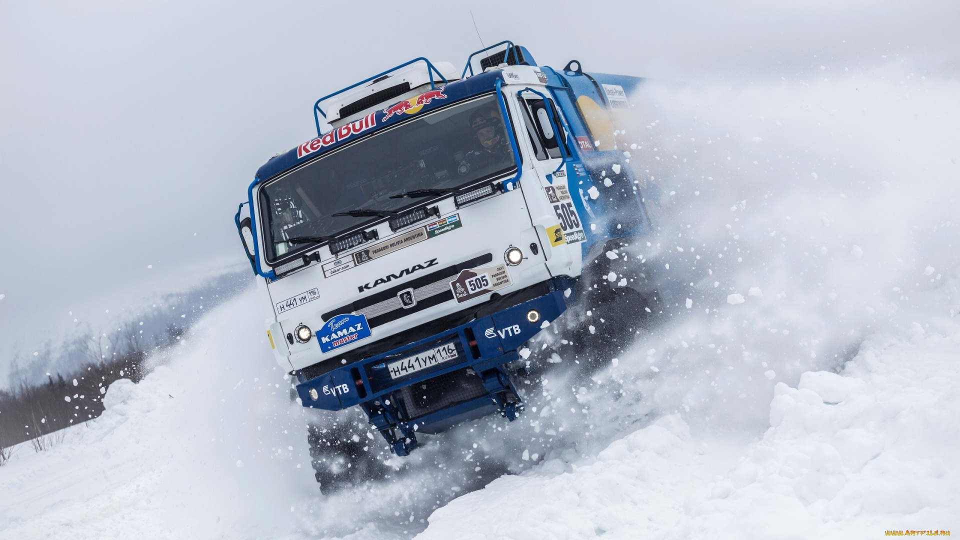спорт, авторалли, снег, грузовик, гонки, ралли, камаз, автоспорт, холод, лед, на, открытом, воздухе, цифры, red, bull, racing, российские, грузовики