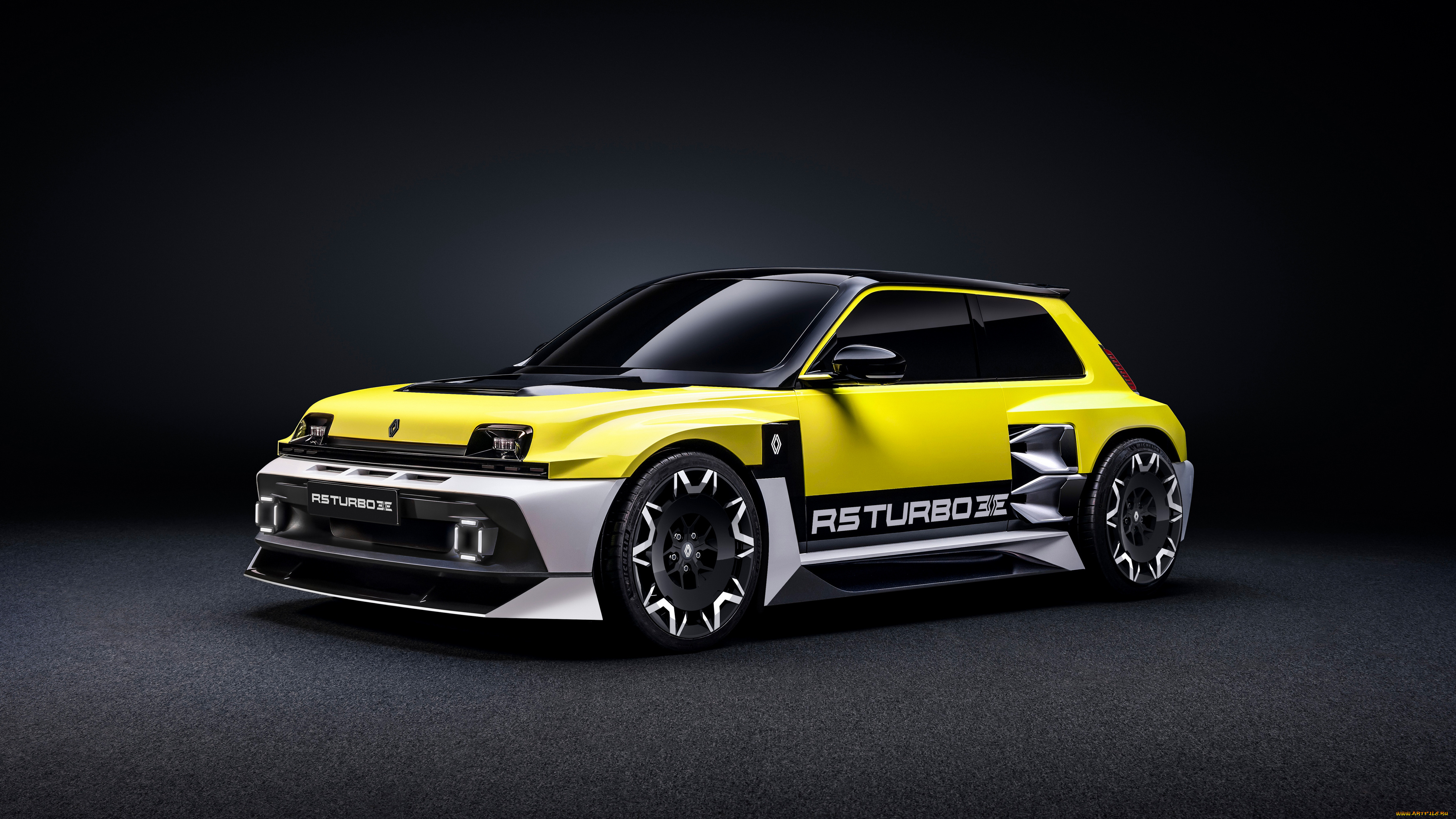 автомобили, renault, 5, turbo, 3e, 2025, жeлтый