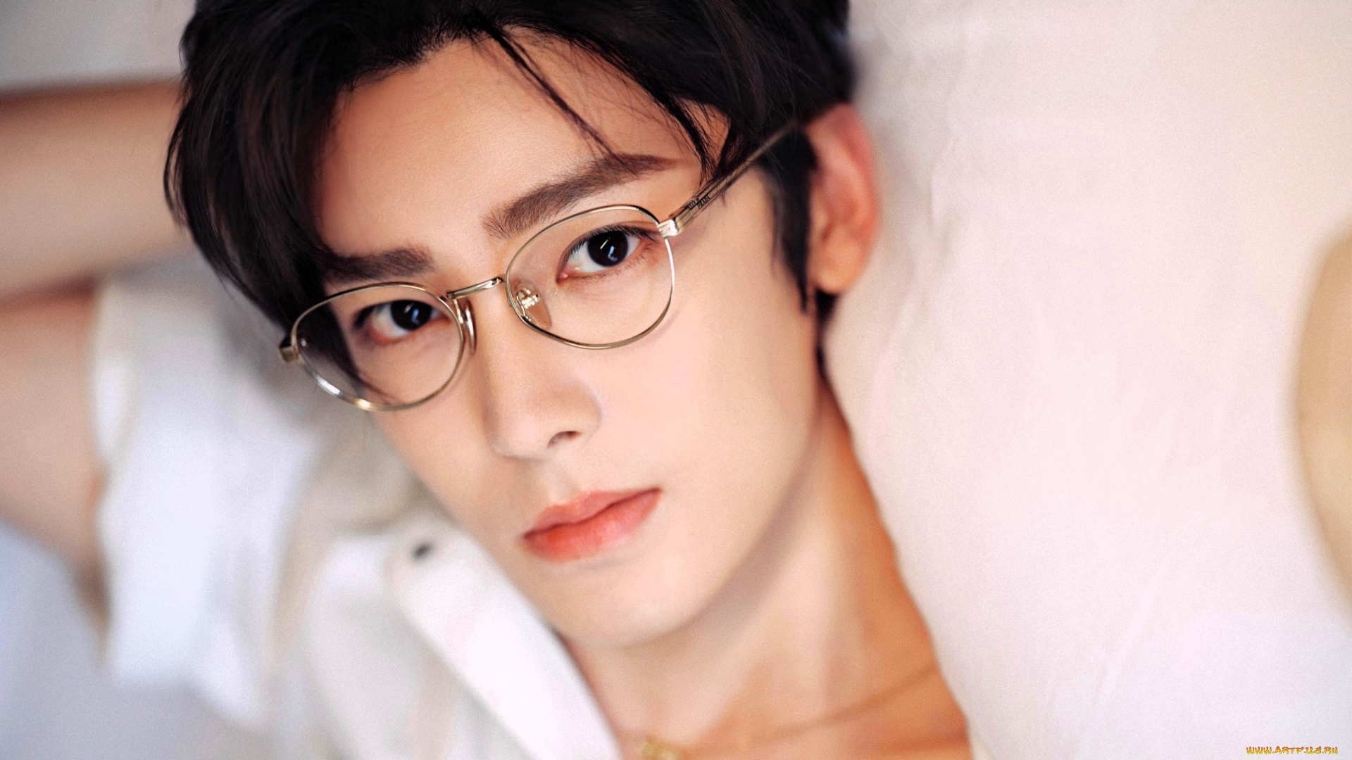 мужчины, hou, ming, hao, актер, лицо, очки, рубашка