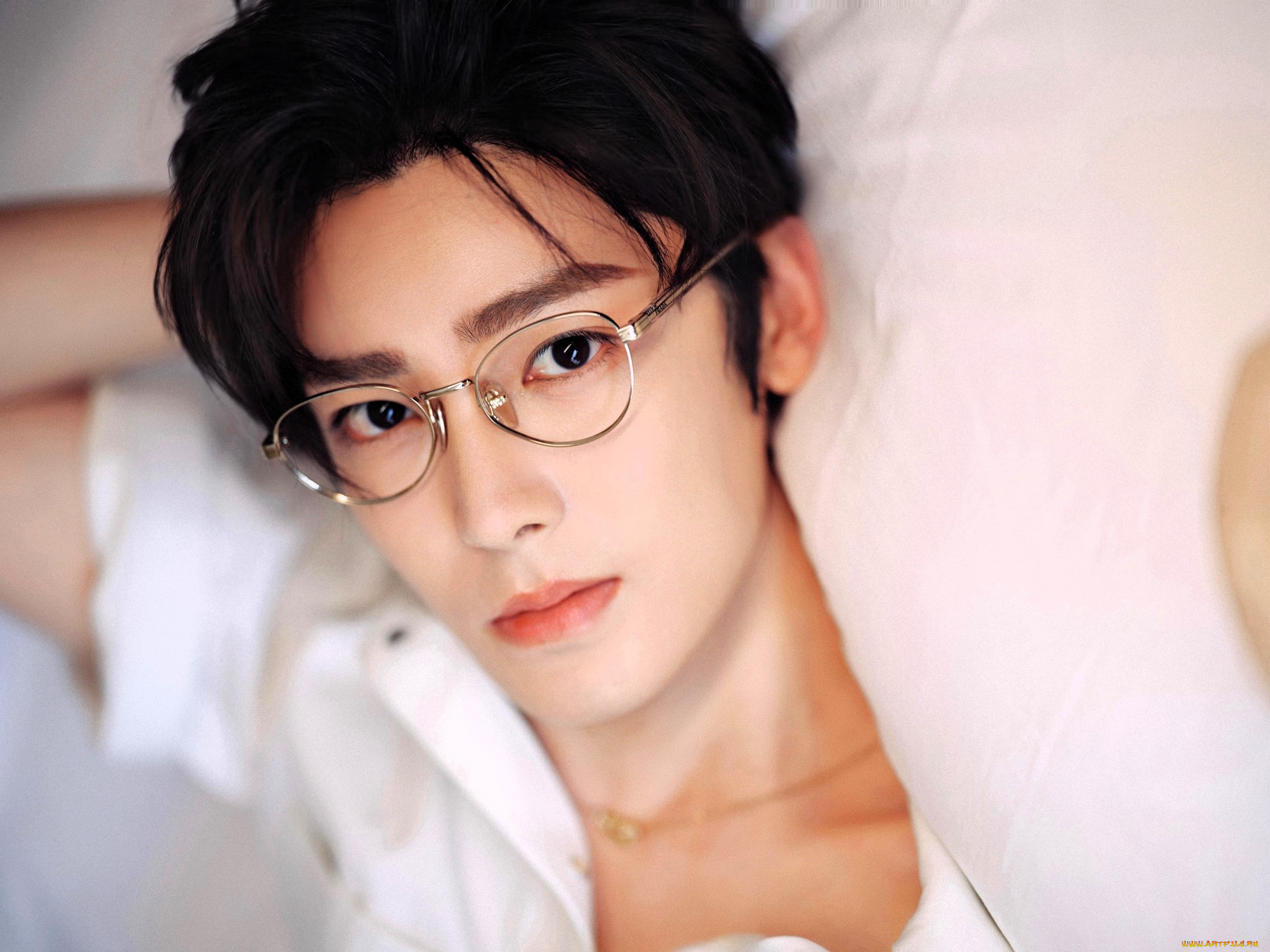 мужчины, hou, ming, hao, актер, лицо, очки, рубашка